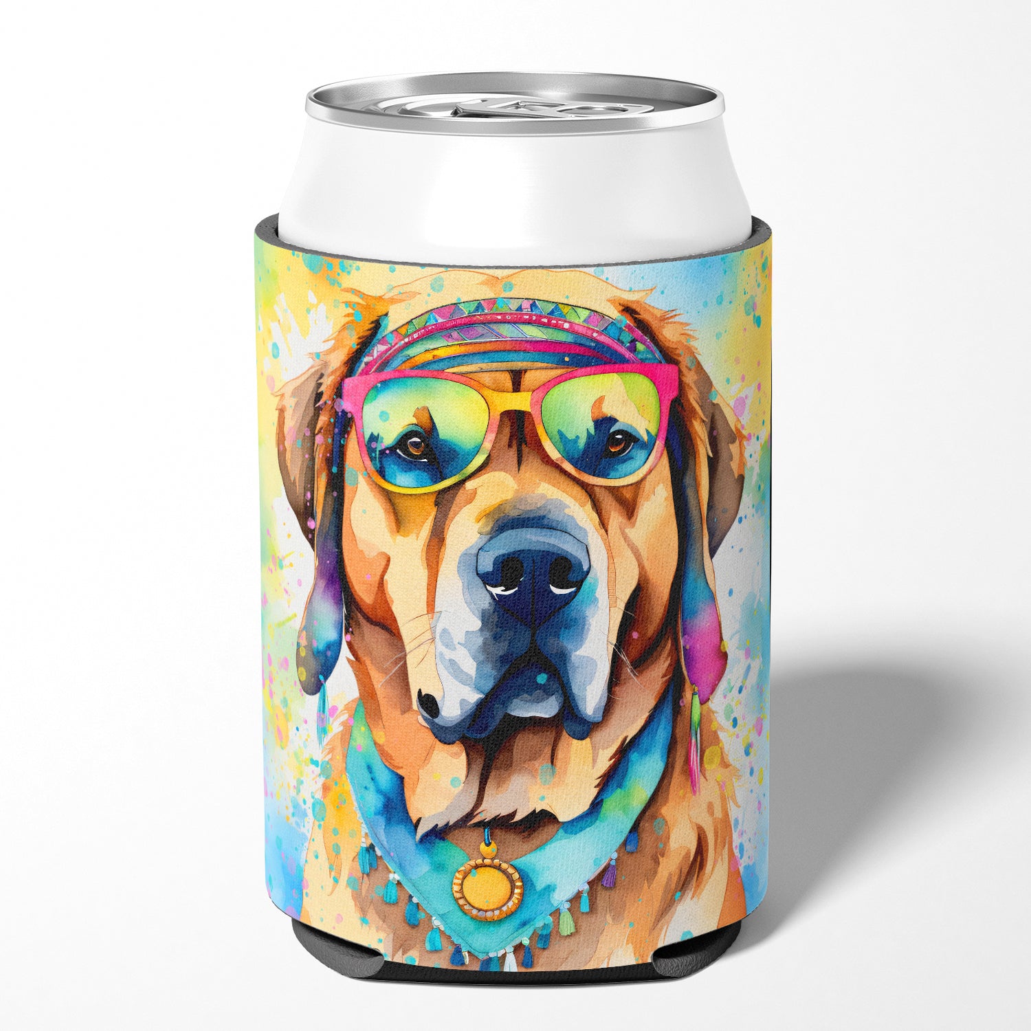 Mastiff Hippie Dawg Can or Bottle Hugger