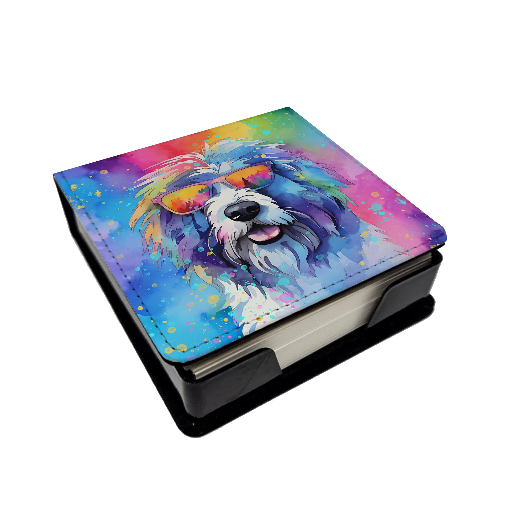 Buy this Old English Sheepdog Hippie Dawg PU Leather Note Paper Holder