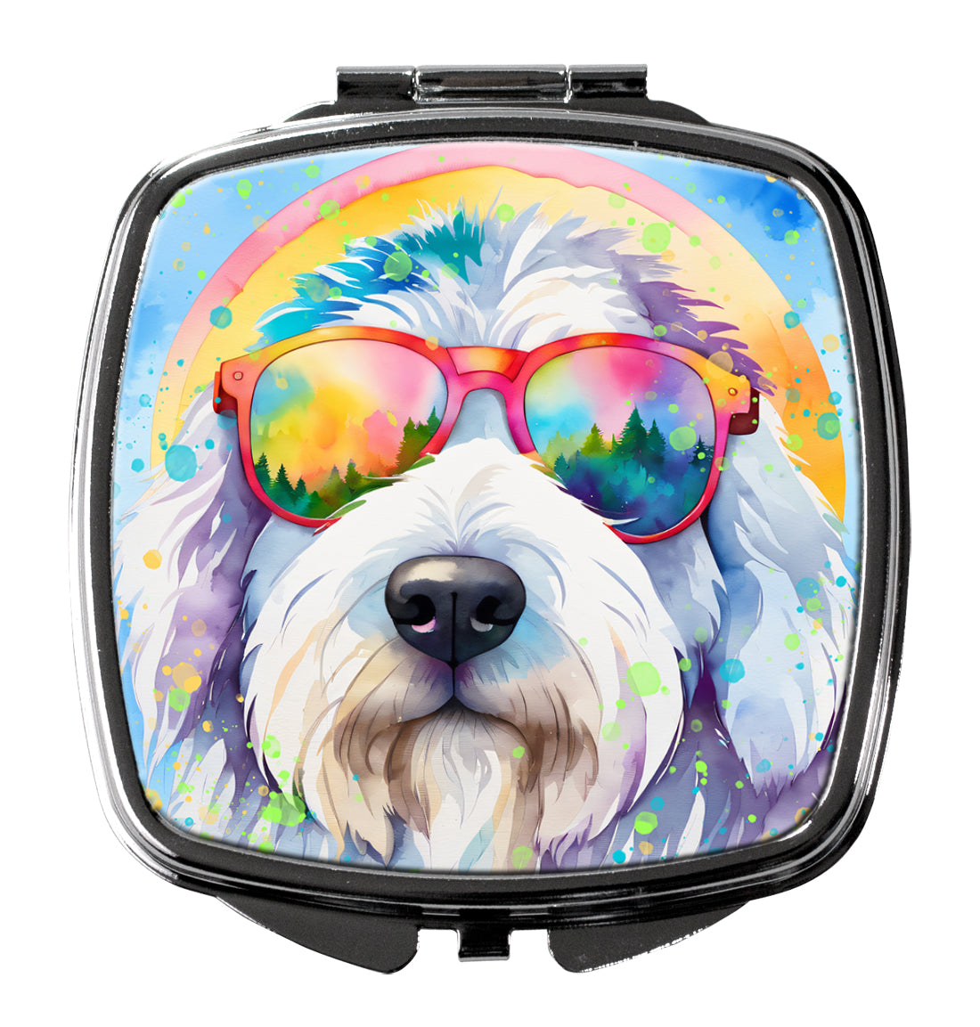 Buy this Old English Sheepdog Hippie Dawg Compact Mirror