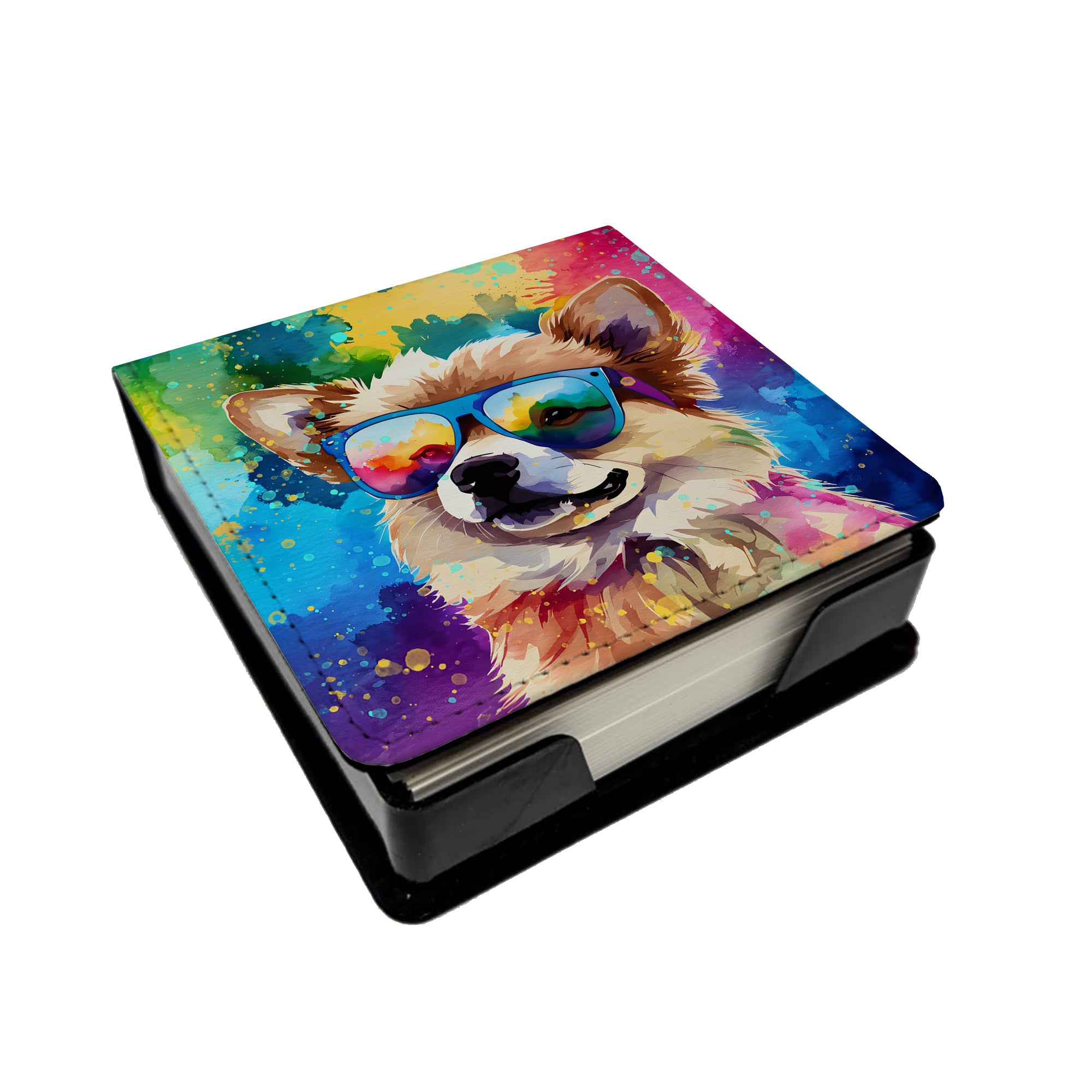 Buy this Pomeranian Hippie Dawg PU Leather Note Paper Holder