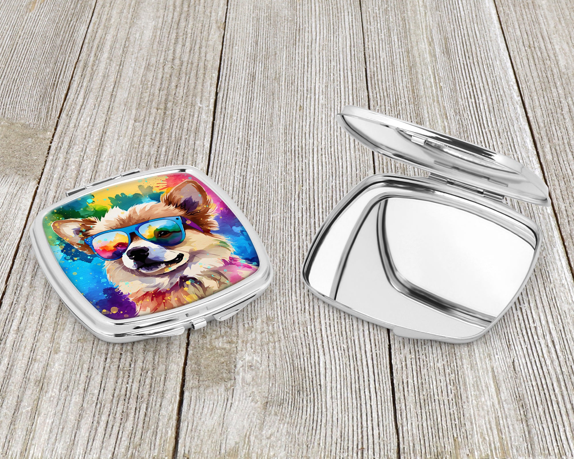 Pomeranian Hippie Dawg Compact Mirror