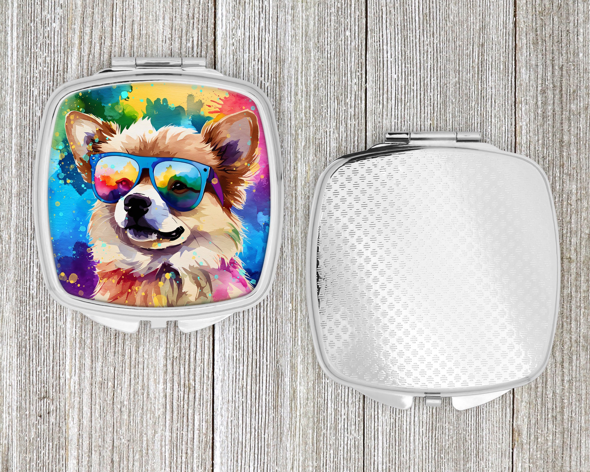 Pomeranian Hippie Dawg Compact Mirror