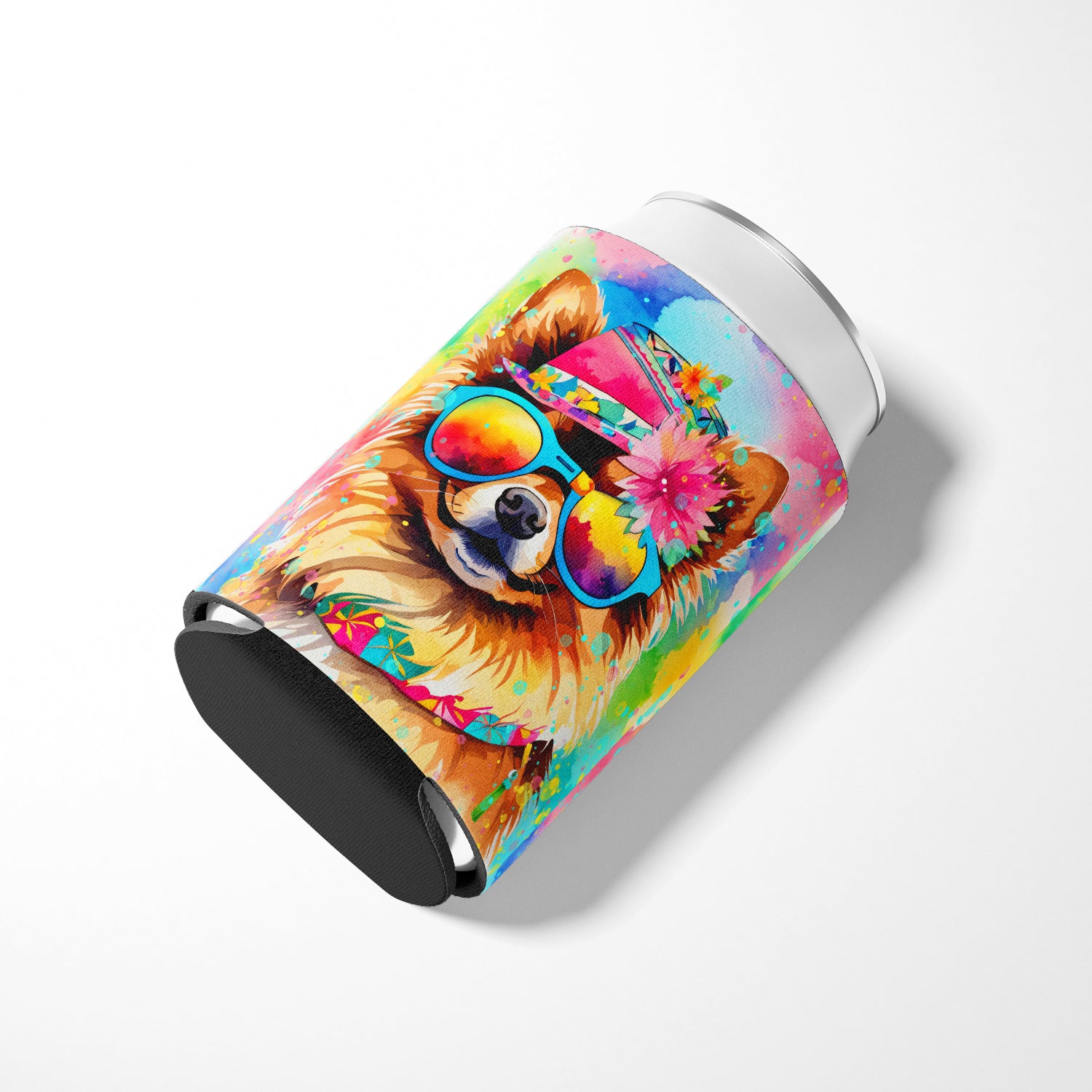 Pomeranian Hippie Dawg Can or Bottle Hugger