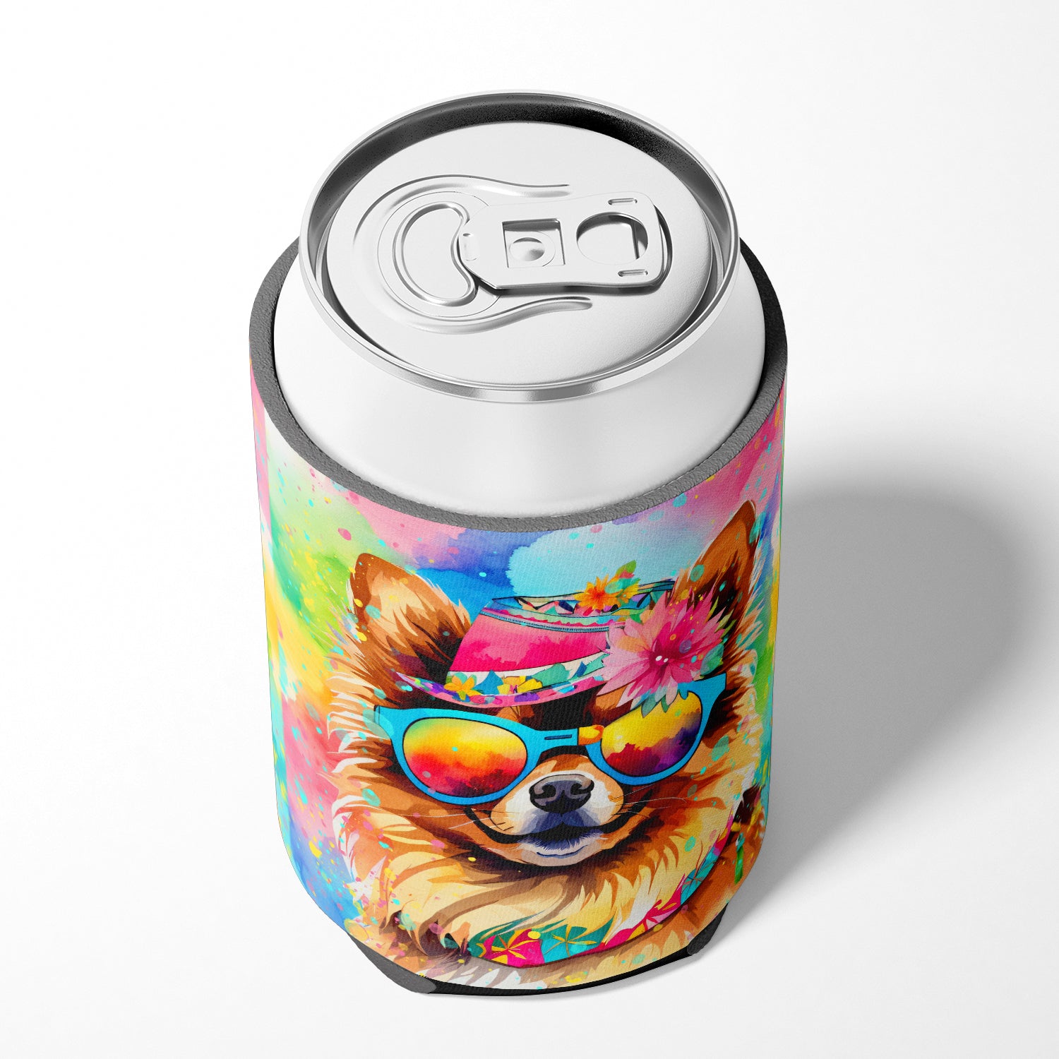 Pomeranian Hippie Dawg Can or Bottle Hugger