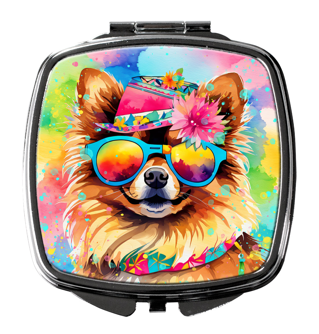 Buy this Pomeranian Hippie Dawg Compact Mirror