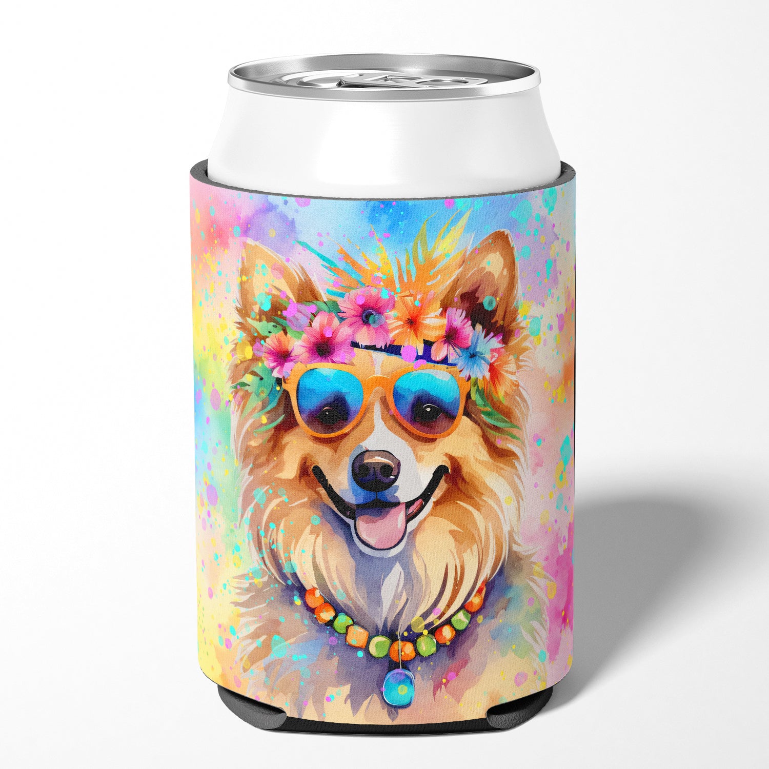 Pomeranian Hippie Dawg Can or Bottle Hugger