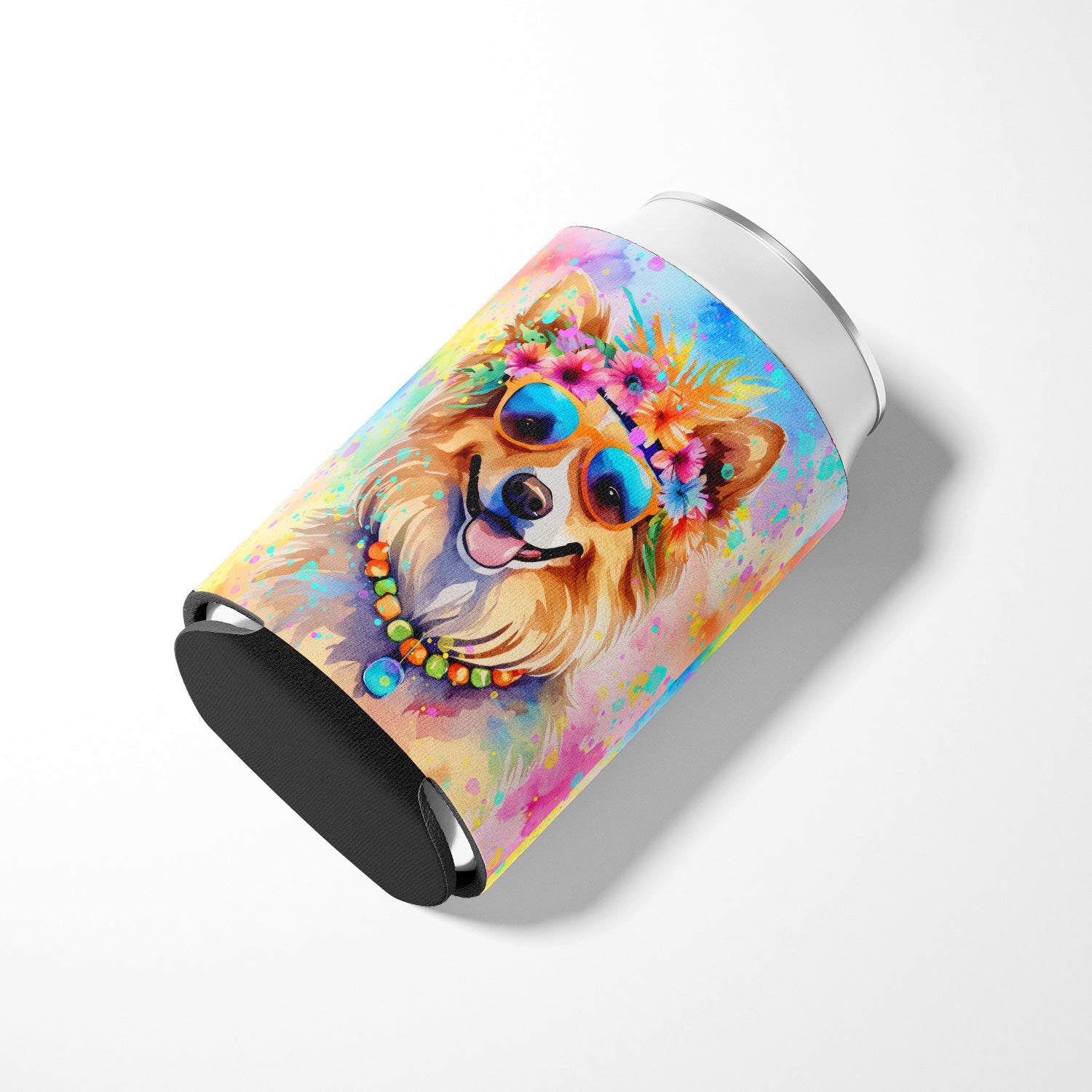 Pomeranian Hippie Dawg Can or Bottle Hugger