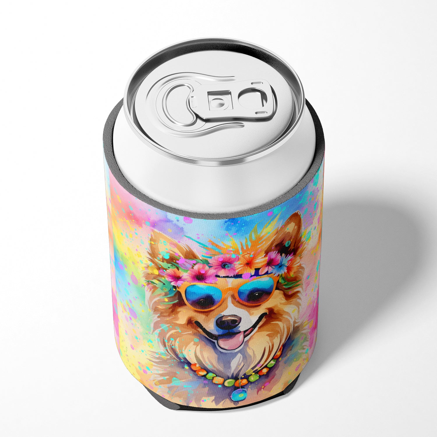 Pomeranian Hippie Dawg Can or Bottle Hugger