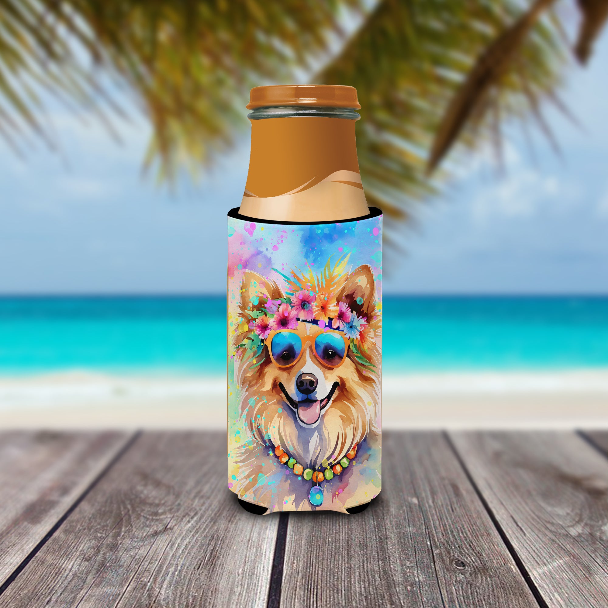 Pomeranian Hippie Dawg Hugger for Ultra Slim Cans