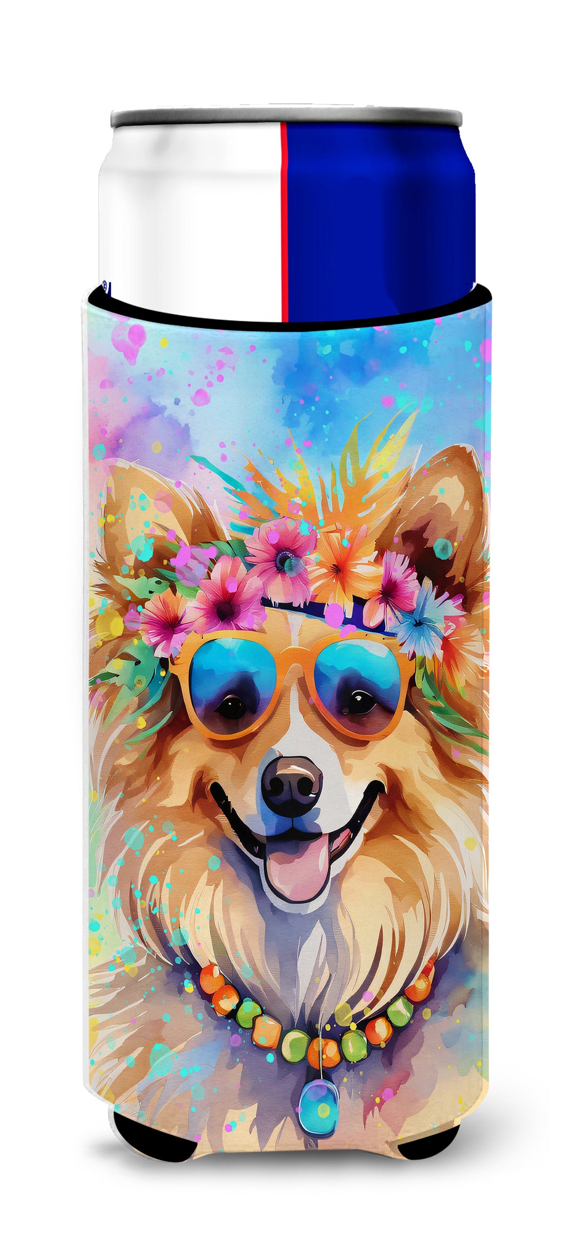 Buy this Pomeranian Hippie Dawg Hugger for Ultra Slim Cans