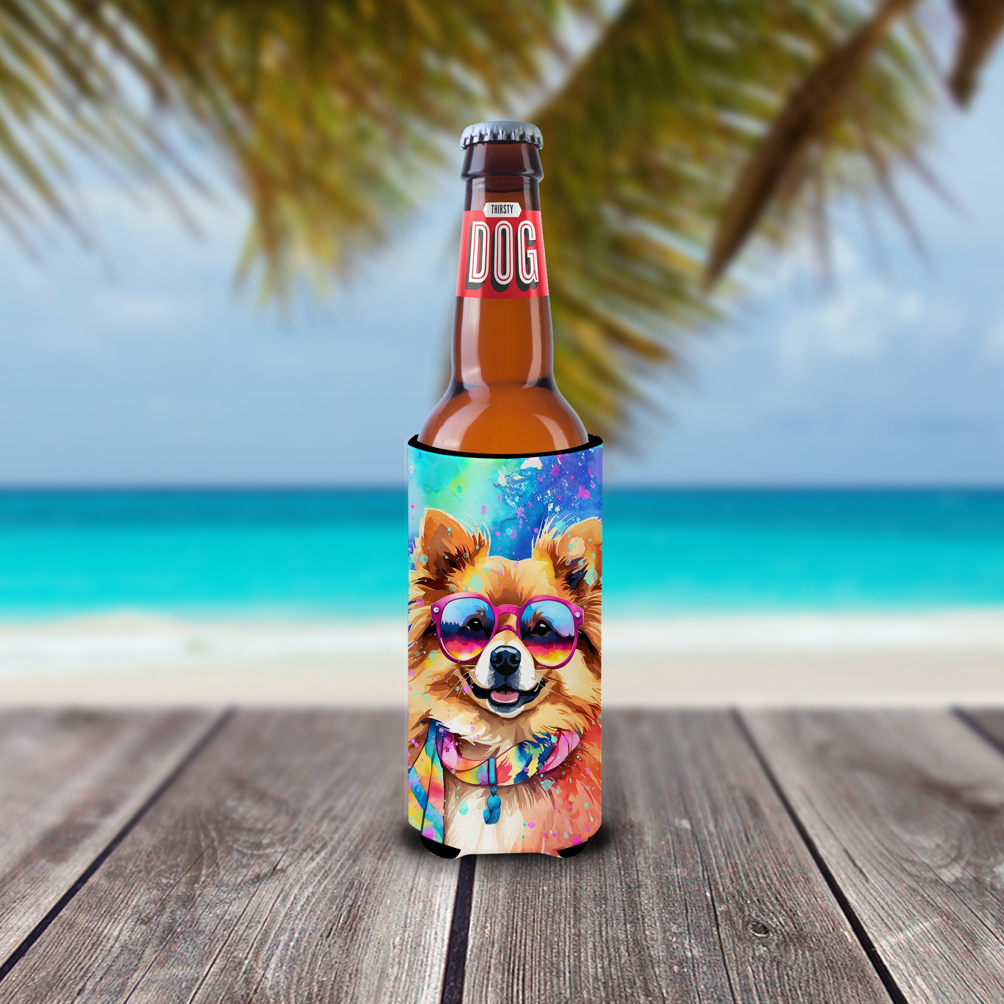 Pomeranian Hippie Dawg Hugger for Ultra Slim Cans