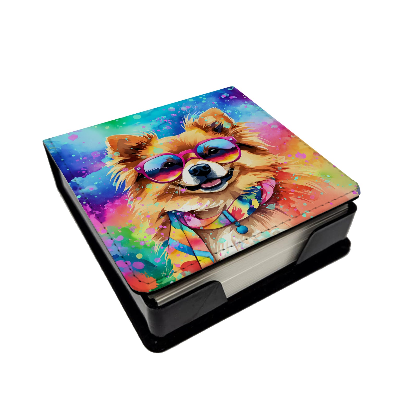 Buy this Pomeranian Hippie Dawg PU Leather Note Paper Holder