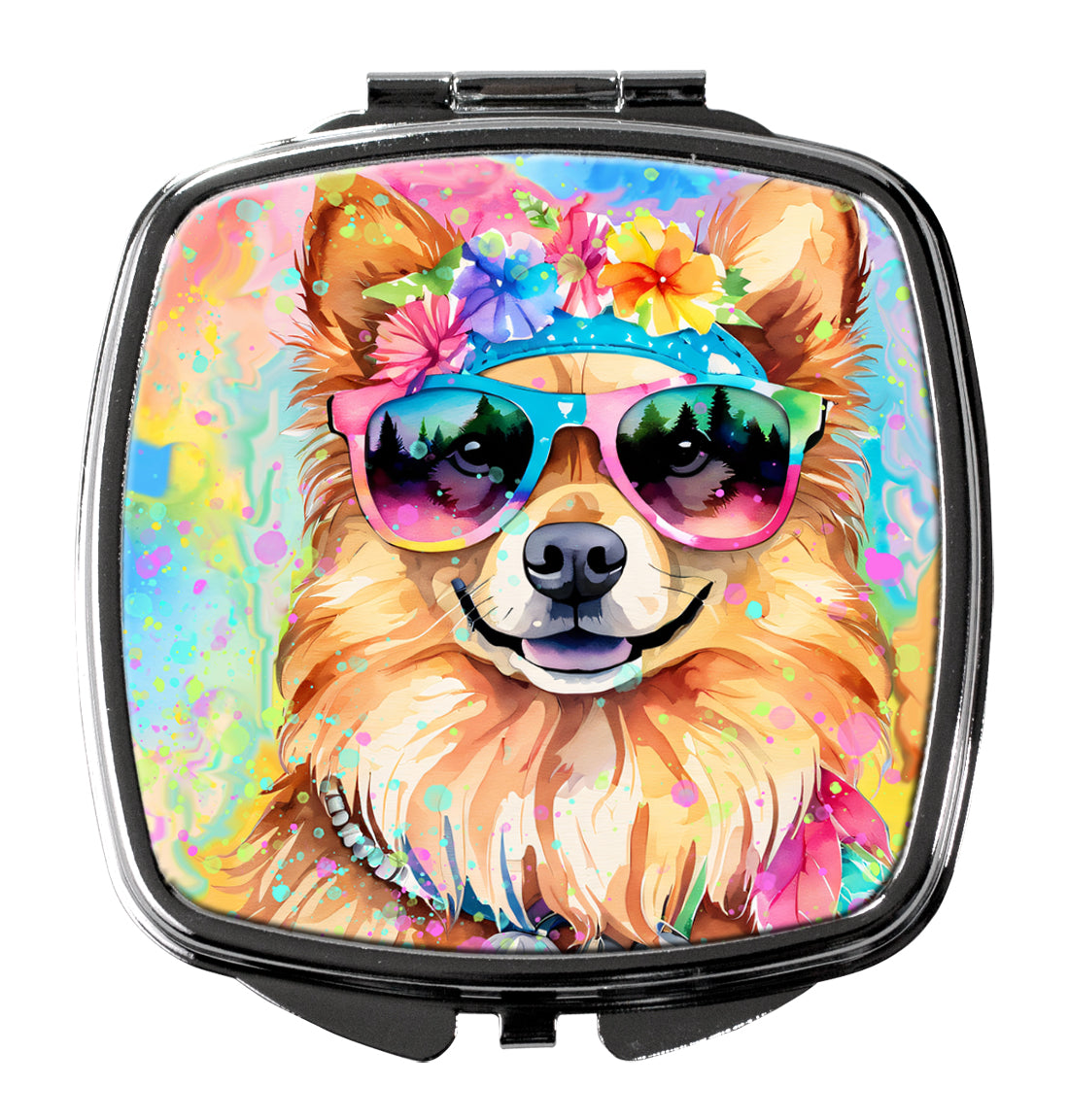 Buy this Pomeranian Hippie Dawg Compact Mirror