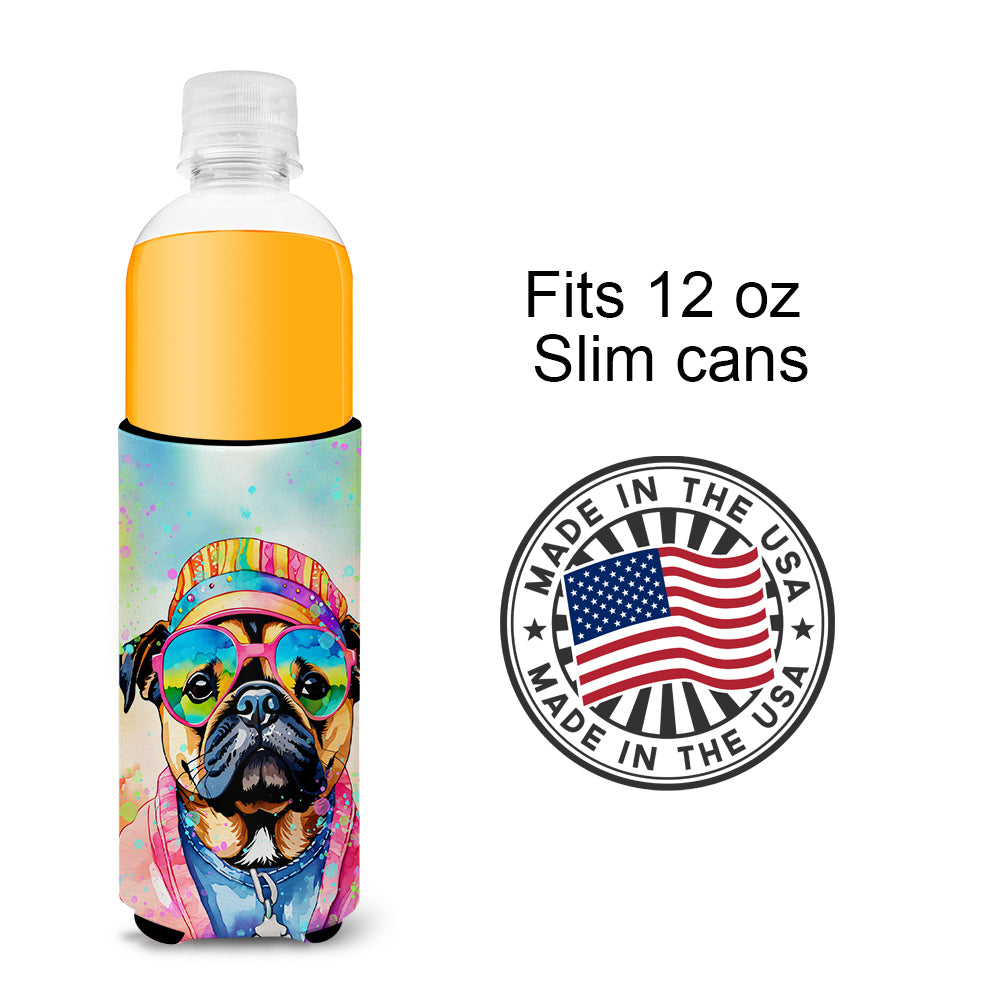 Pug Hippie Dawg Hugger for Ultra Slim Cans