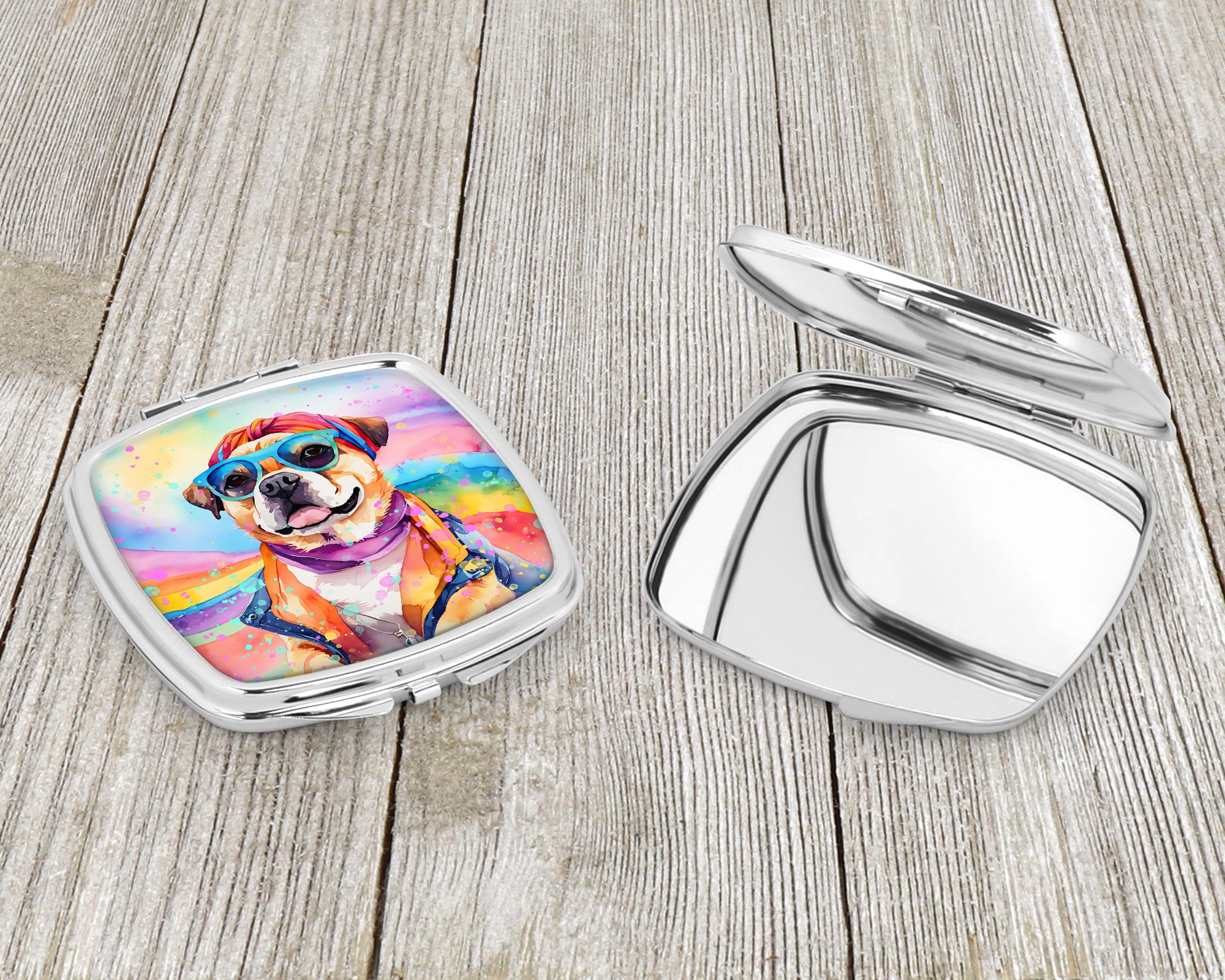 Pug Hippie Dawg Compact Mirror