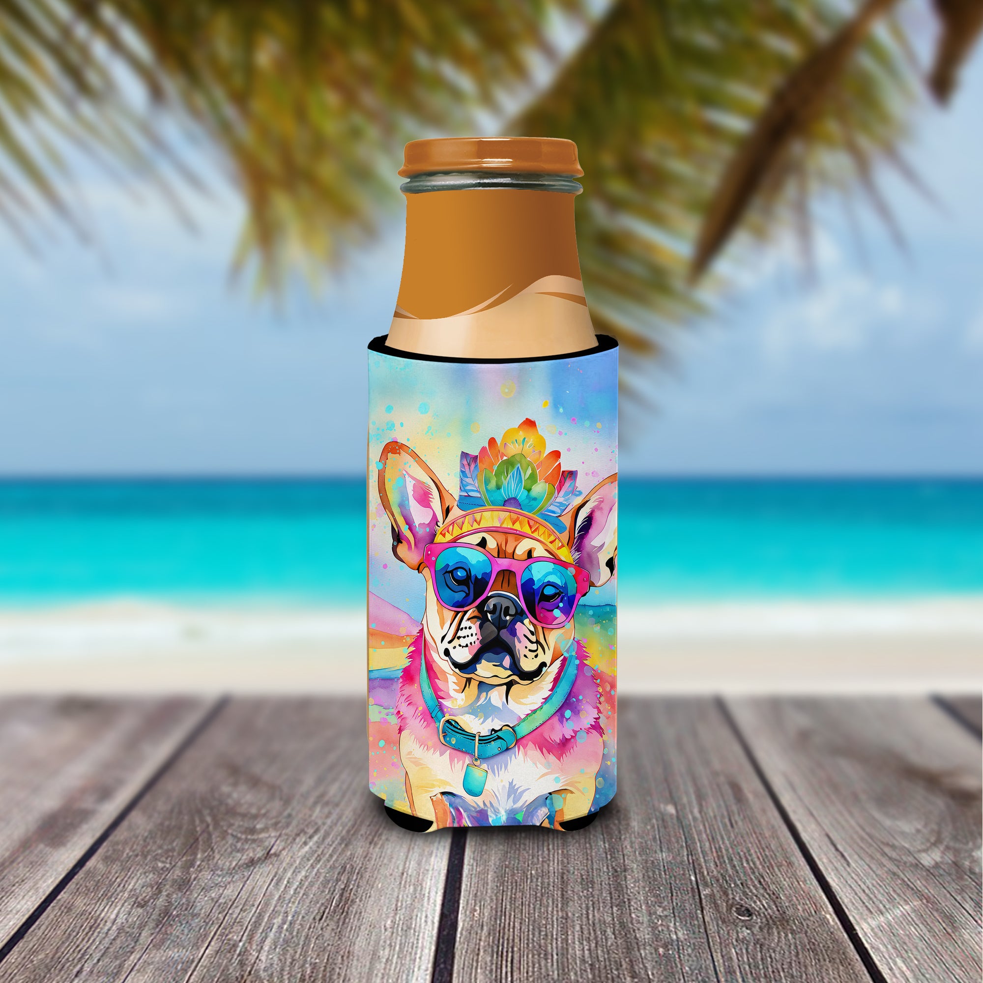 Pug Hippie Dawg Hugger for Ultra Slim Cans