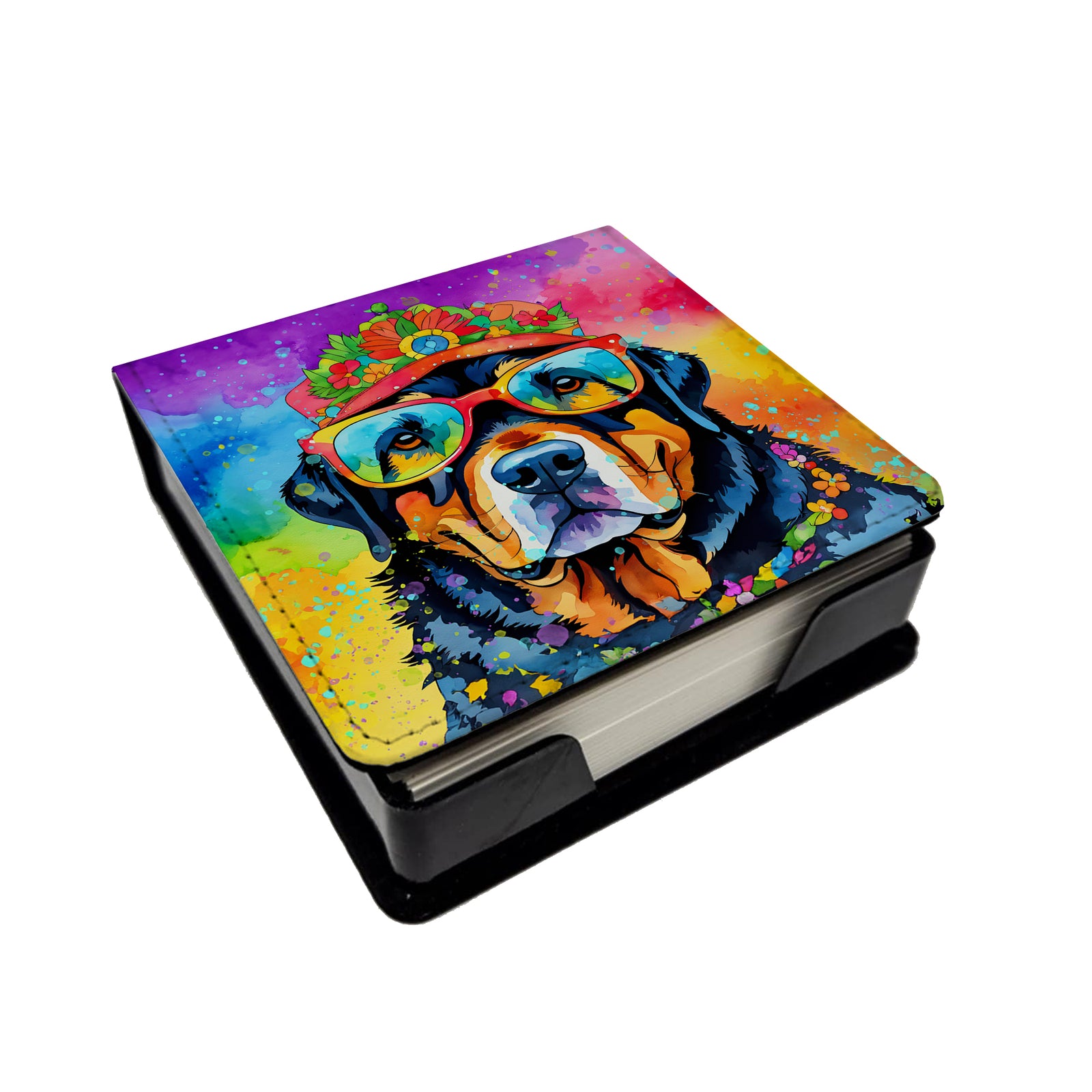 Buy this Rottweiler Hippie Dawg PU Leather Note Paper Holder