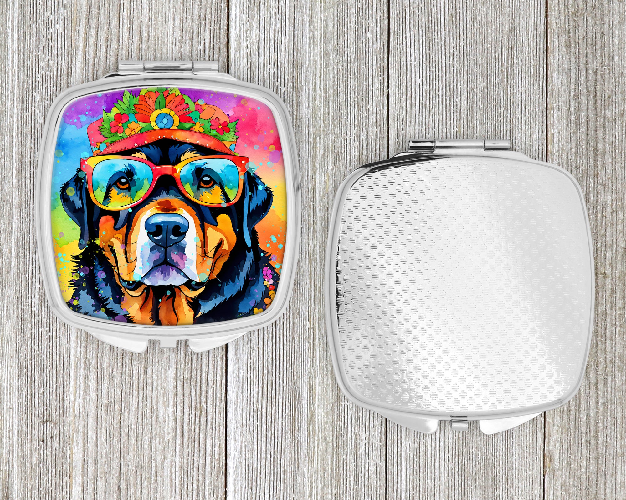 Rottweiler Hippie Dawg Compact Mirror