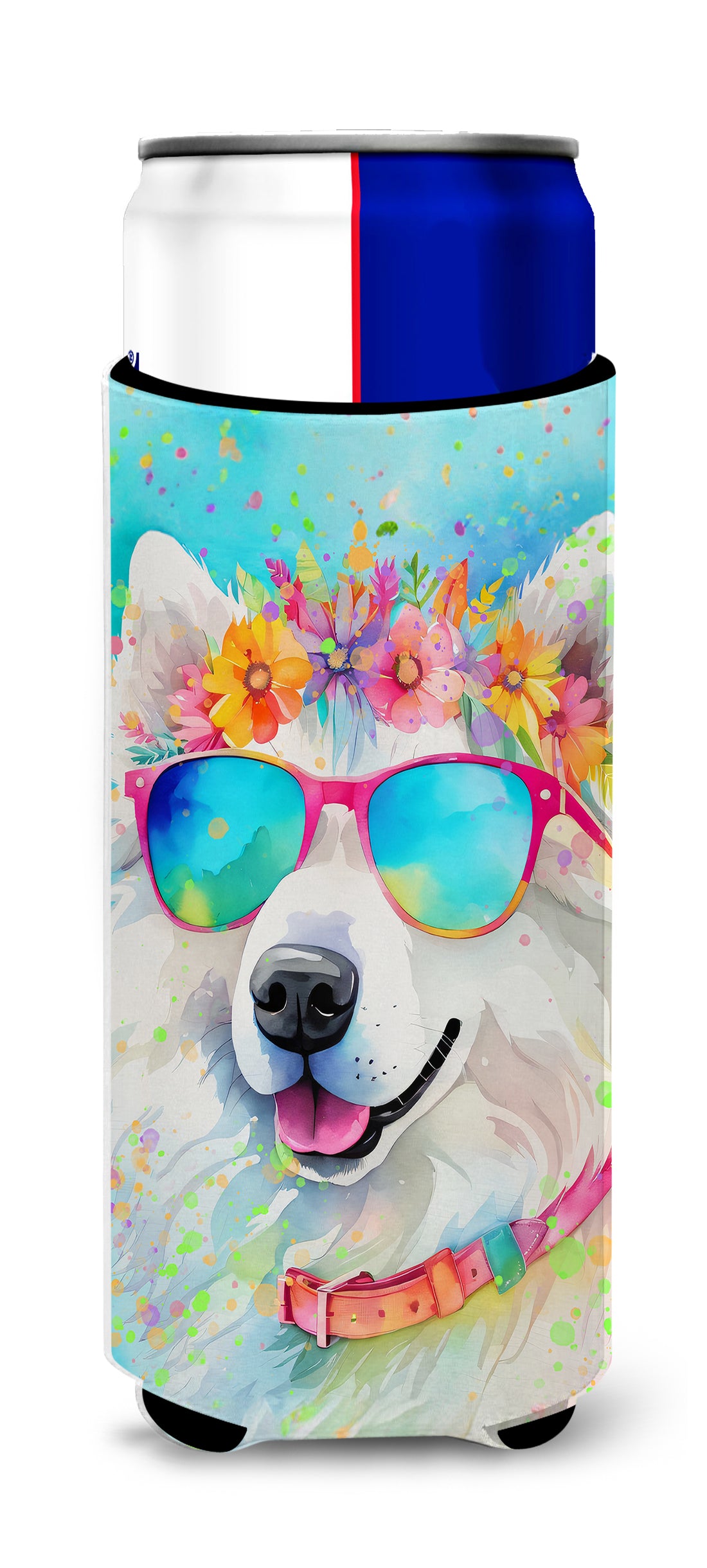 Buy this Samoyed Hippie Dawg Hugger for Ultra Slim Cans