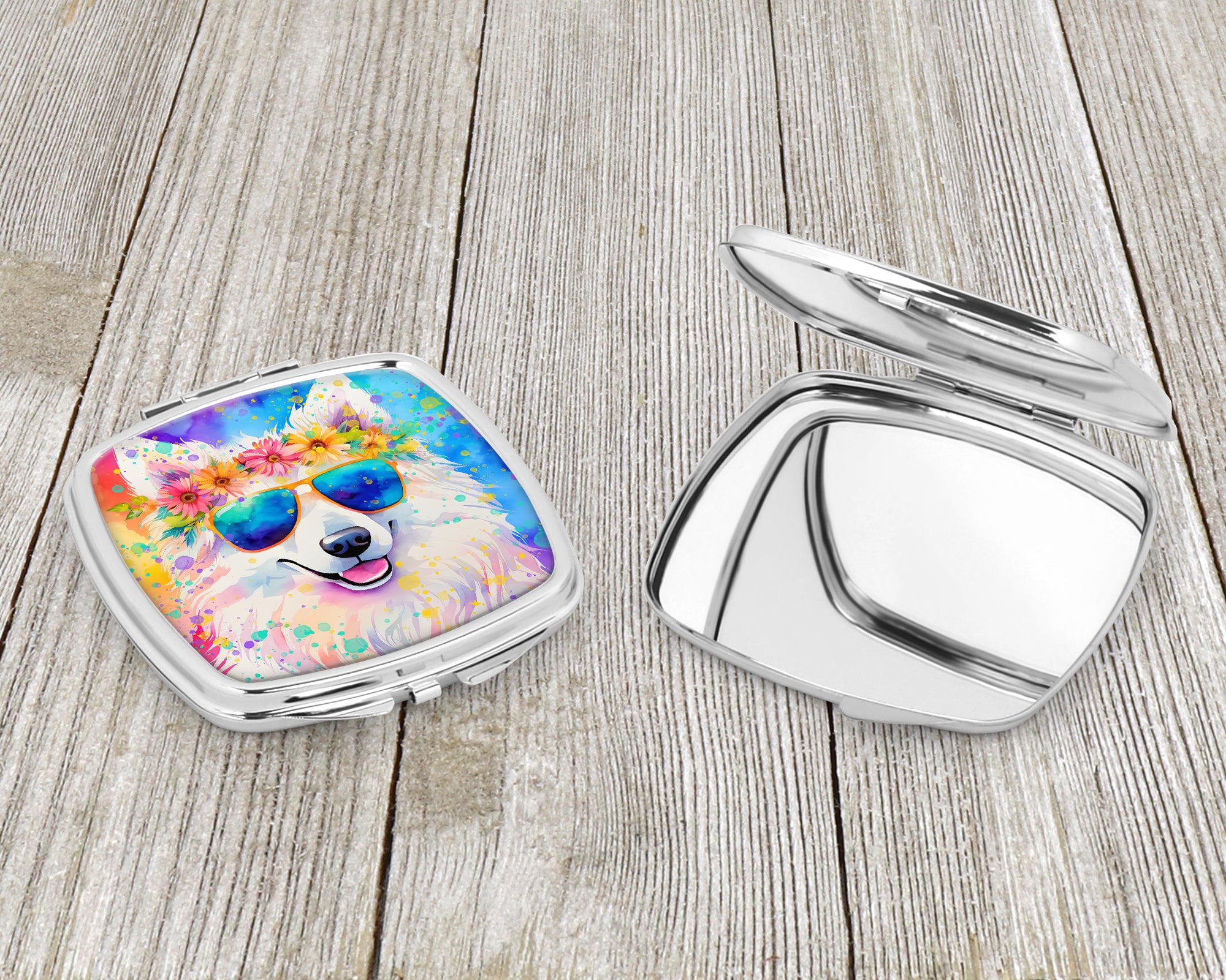 Samoyed Hippie Dawg Compact Mirror