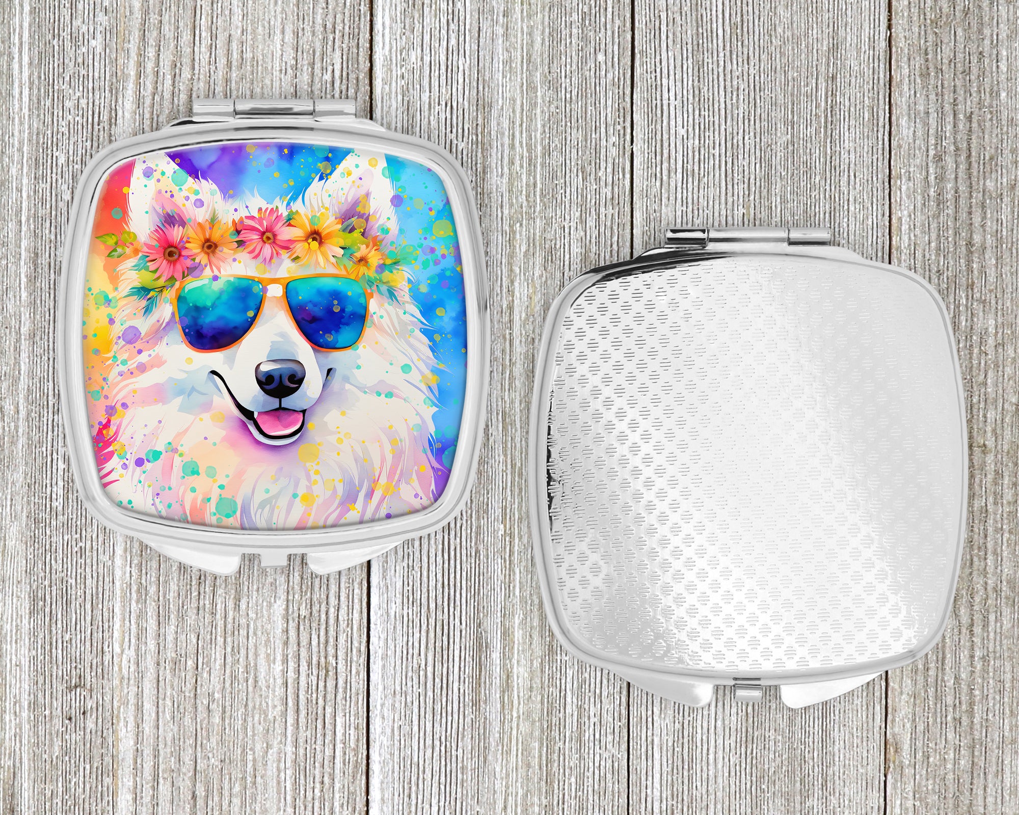 Samoyed Hippie Dawg Compact Mirror