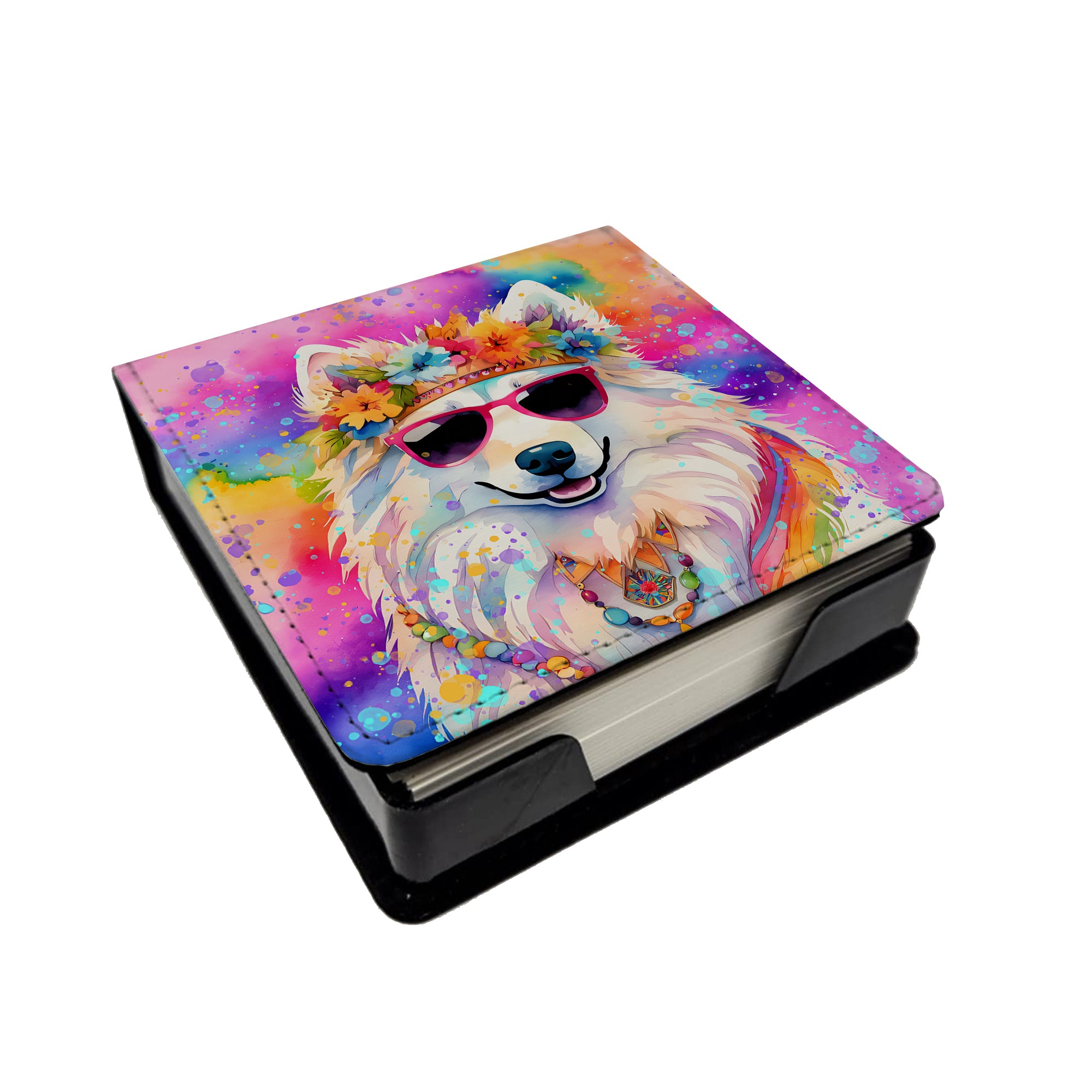 Buy this Samoyed Hippie Dawg PU Leather Note Paper Holder