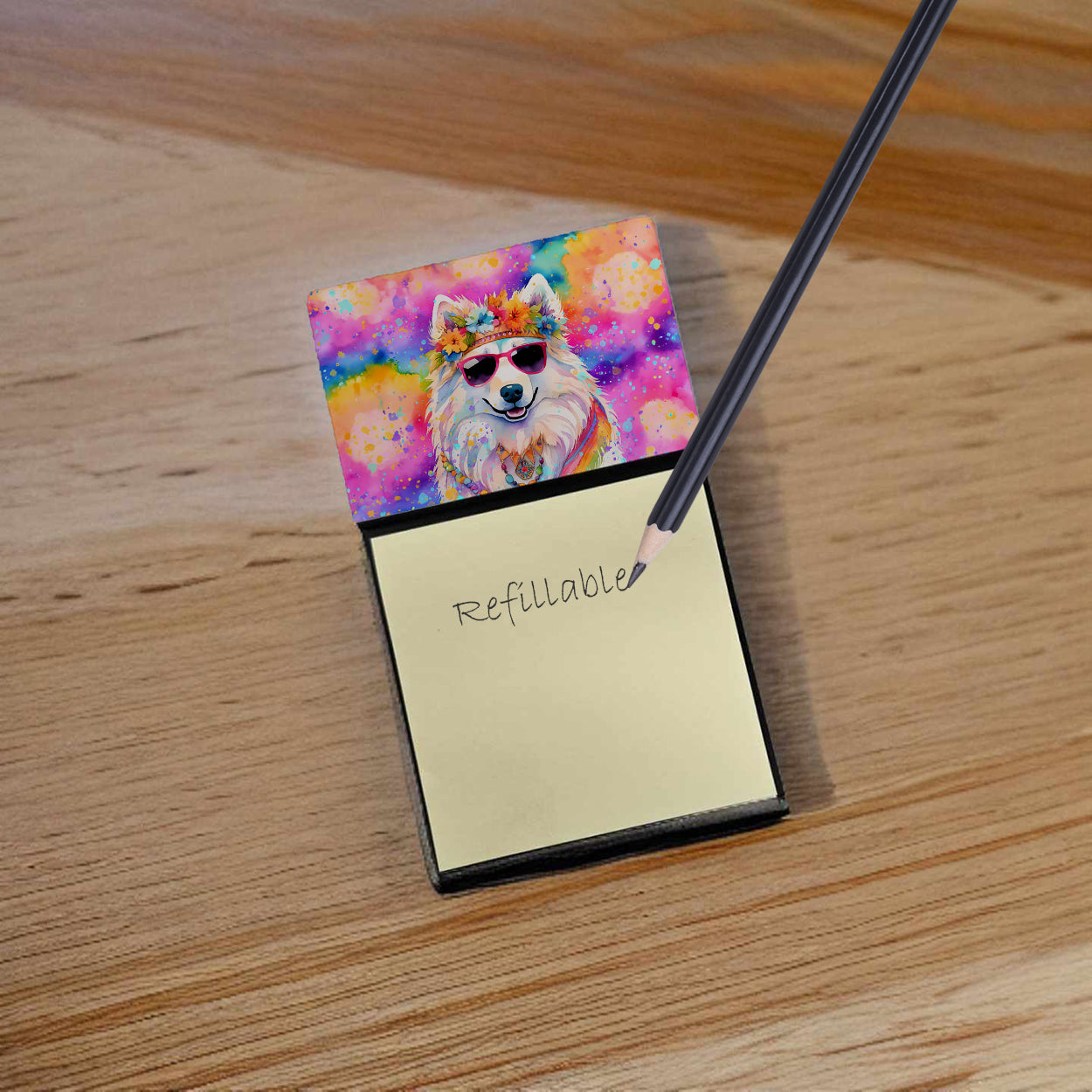 Samoyed Hippie Dawg Sticky Note Holder