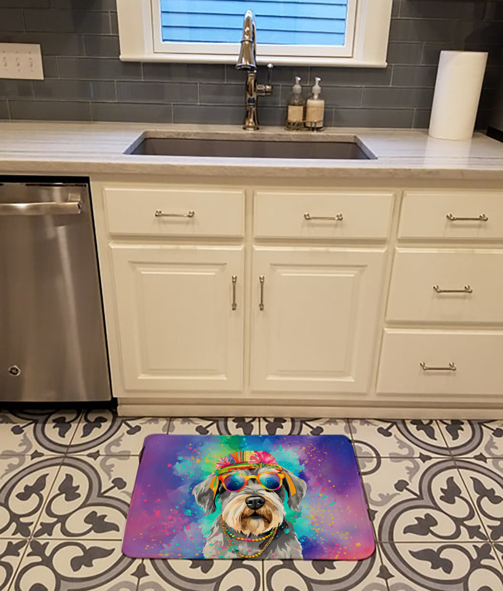 Schnauzer Hippie Dawg Memory Foam Kitchen Mat