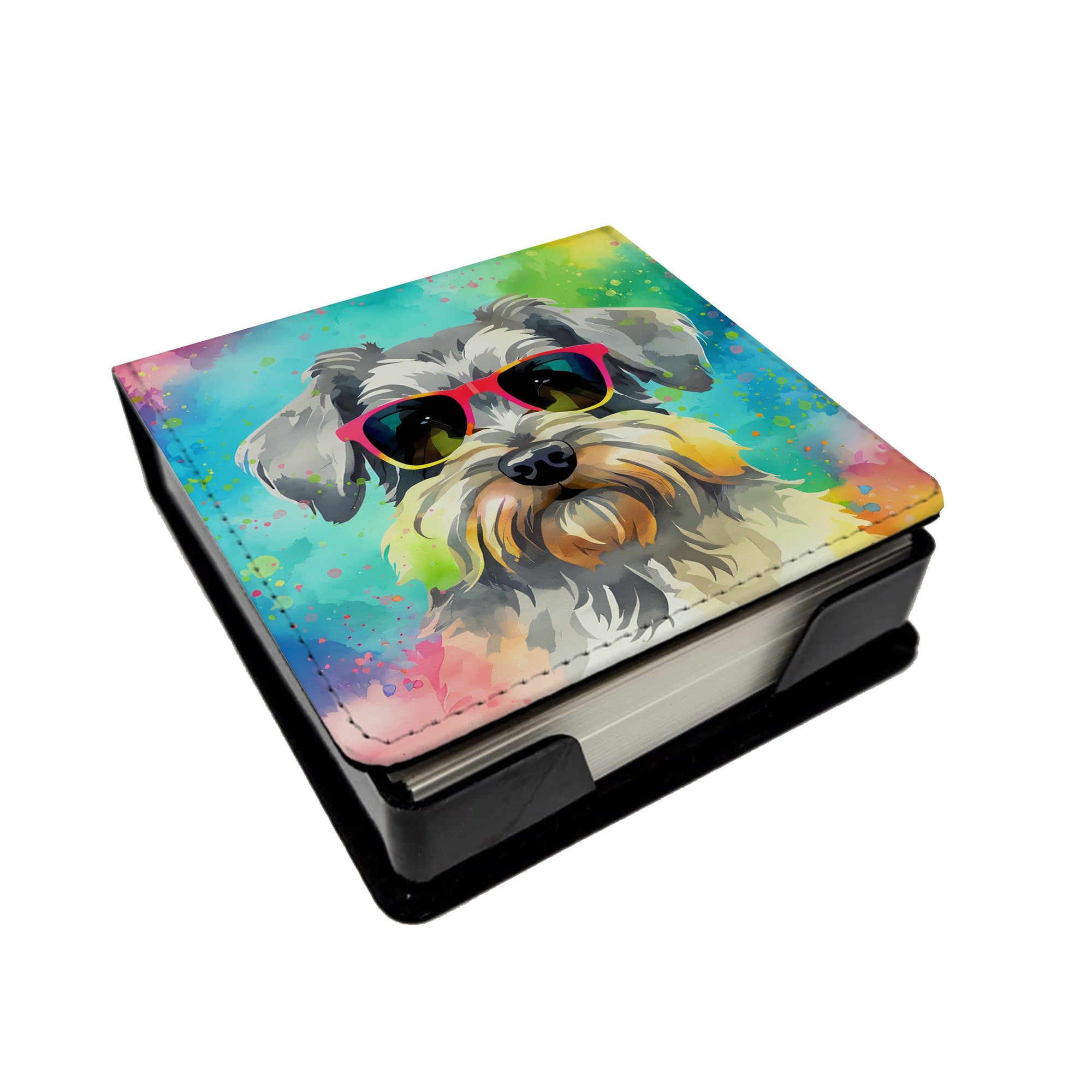 Buy this Schnauzer Hippie Dawg PU Leather Note Paper Holder