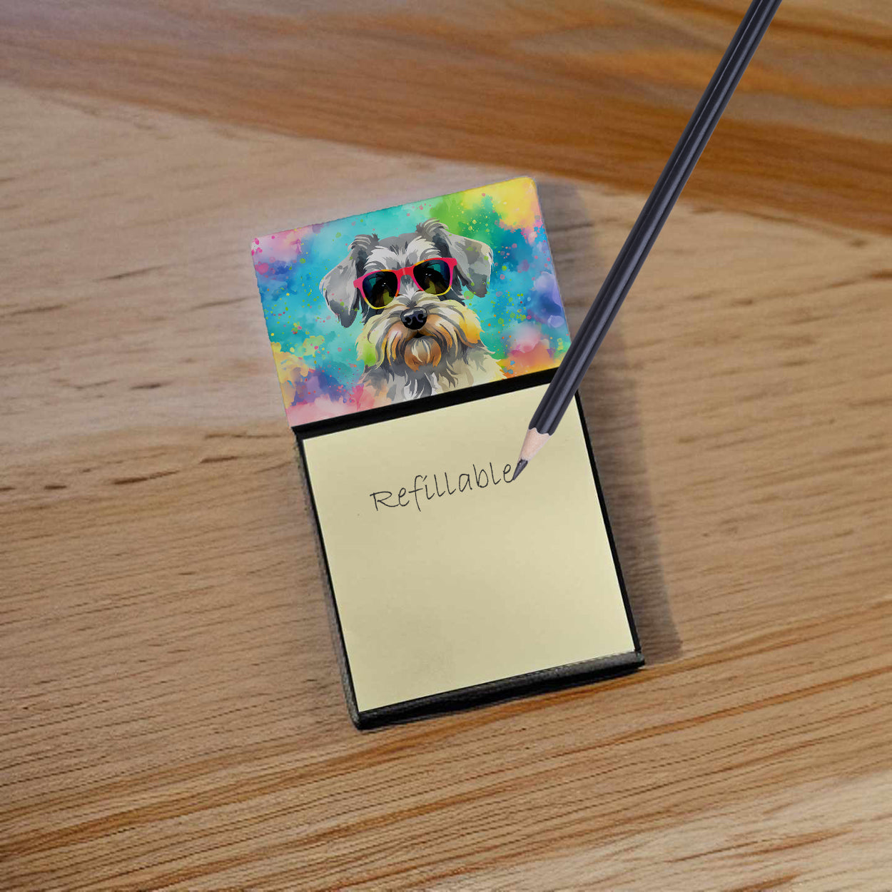 Schnauzer Hippie Dawg Sticky Note Holder