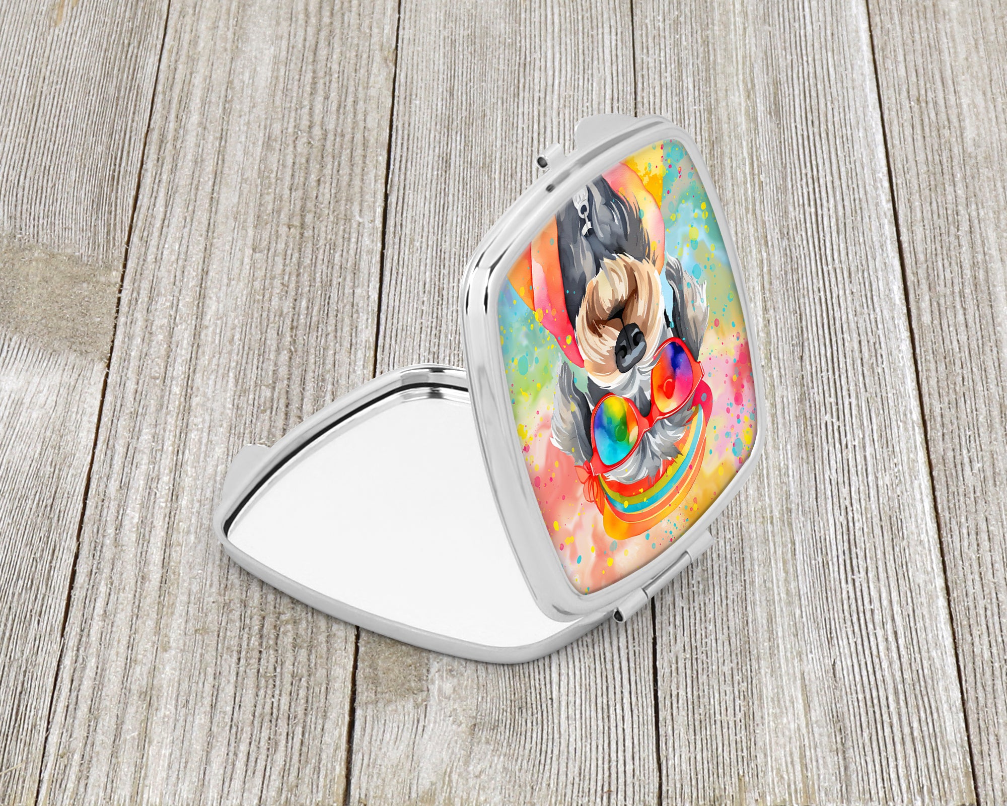 Buy this Schnauzer Hippie Dawg Compact Mirror