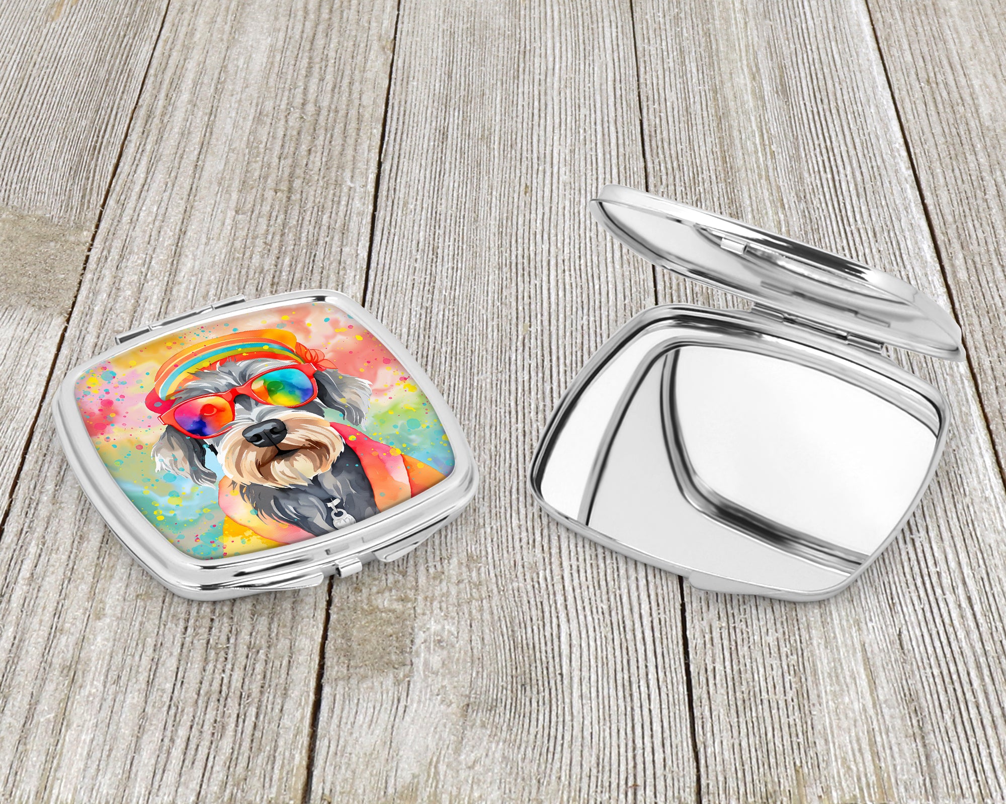 Schnauzer Hippie Dawg Compact Mirror