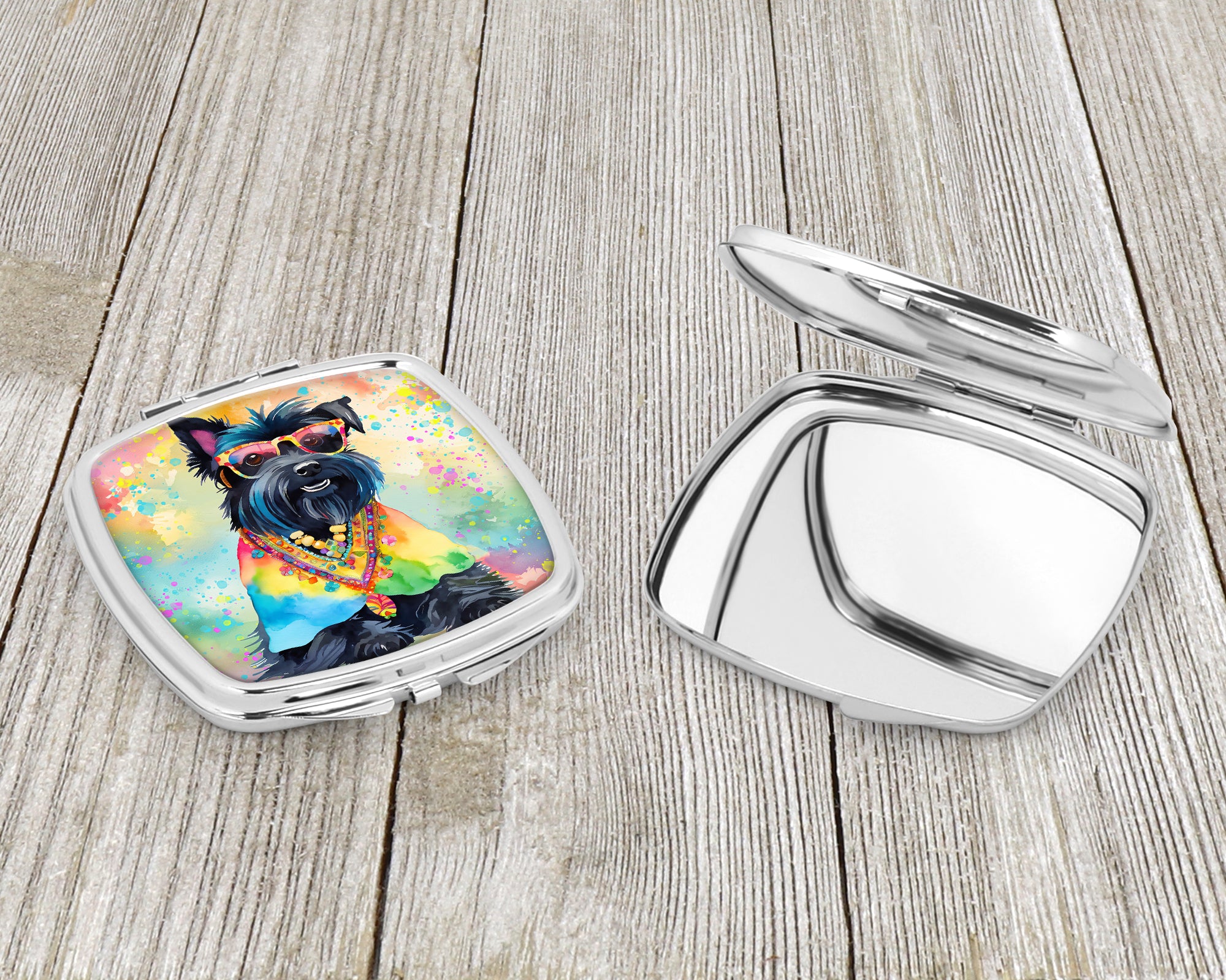 Scottish Terrier Hippie Dawg Compact Mirror