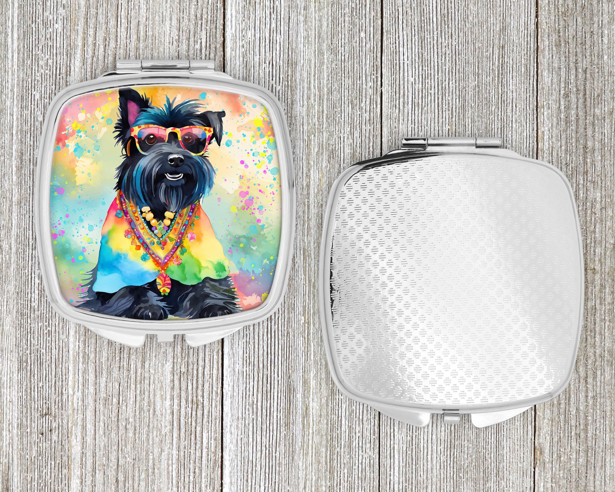 Scottish Terrier Hippie Dawg Compact Mirror