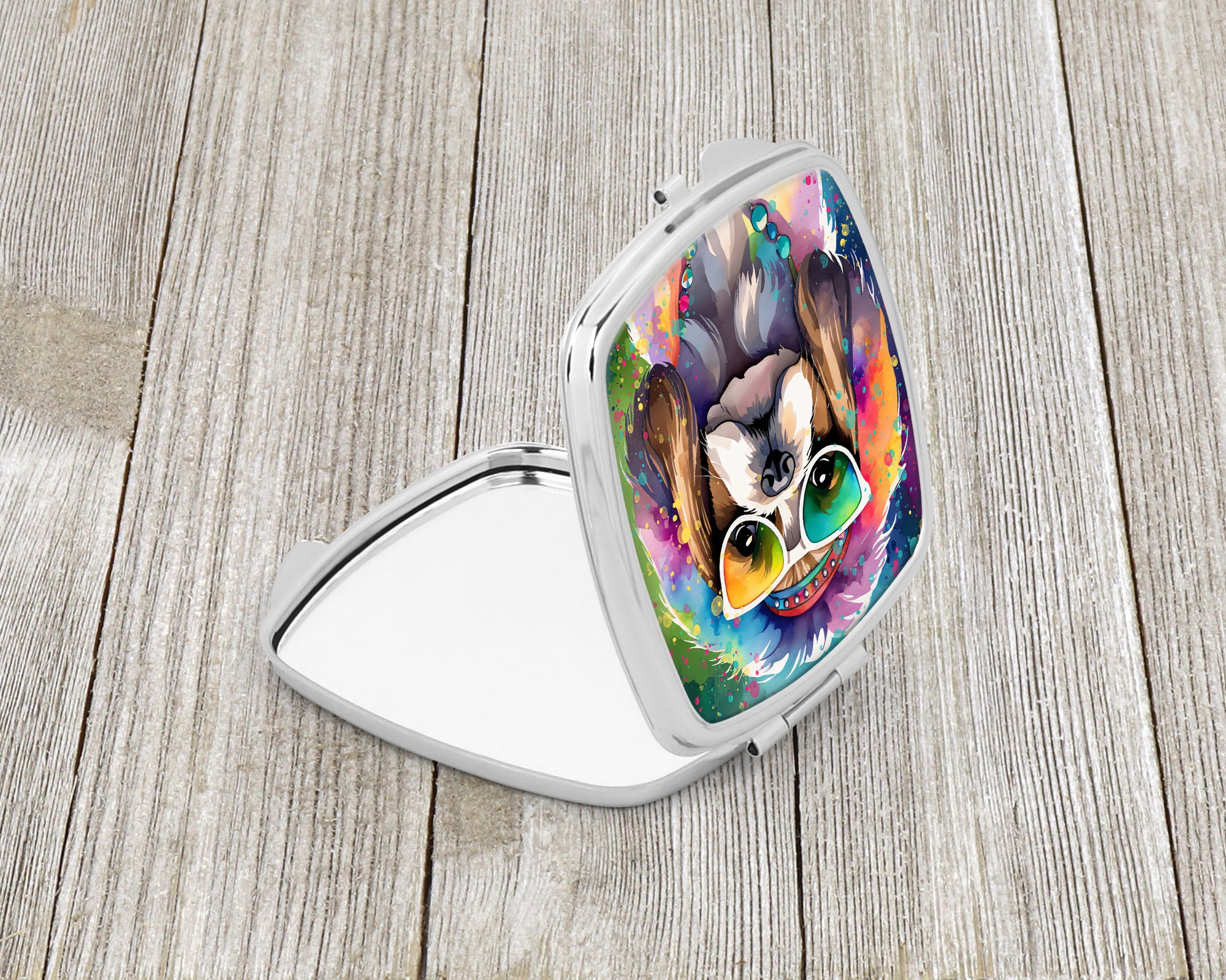 Shih Tzu Hippie Dawg Compact Mirror