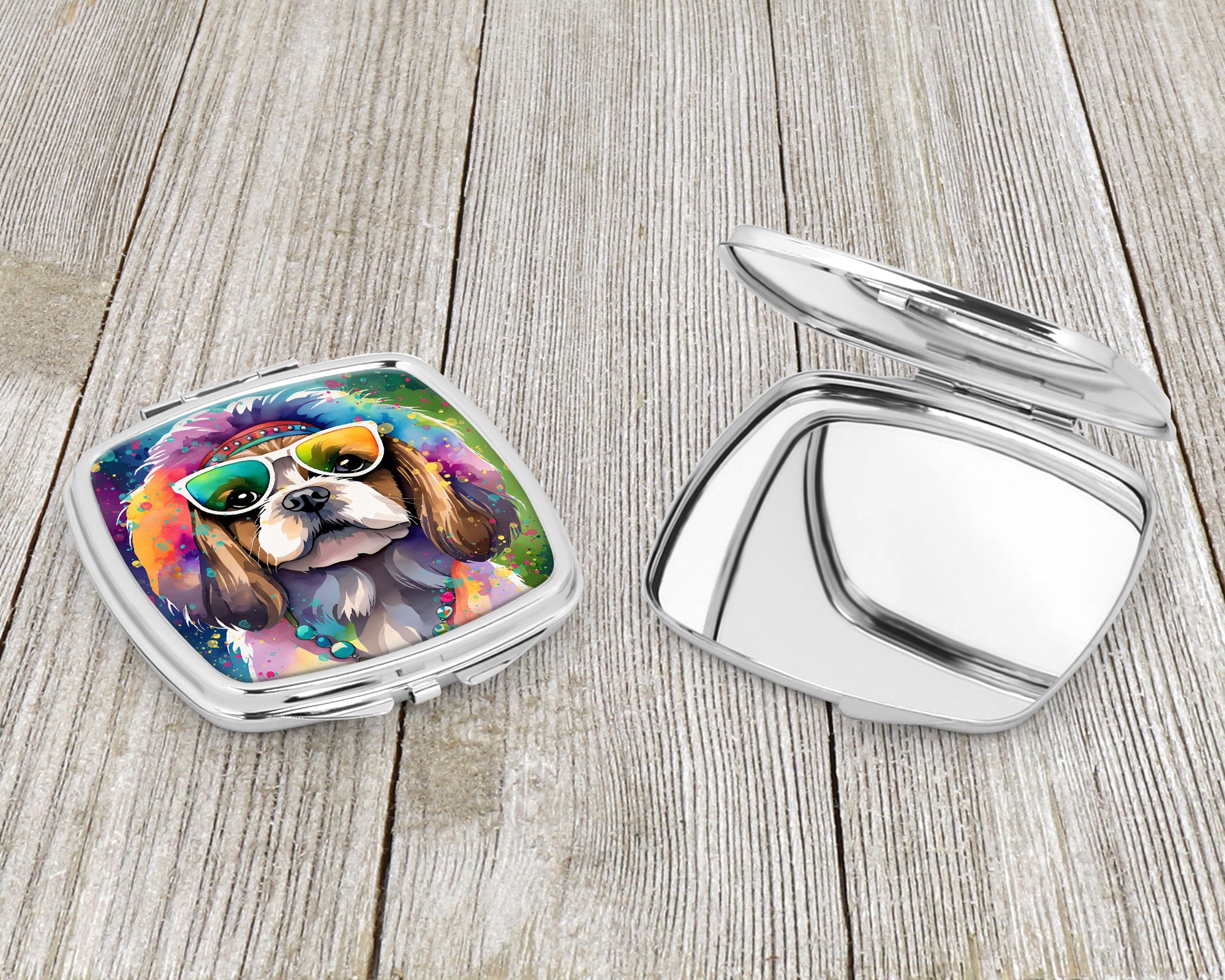 Shih Tzu Hippie Dawg Compact Mirror