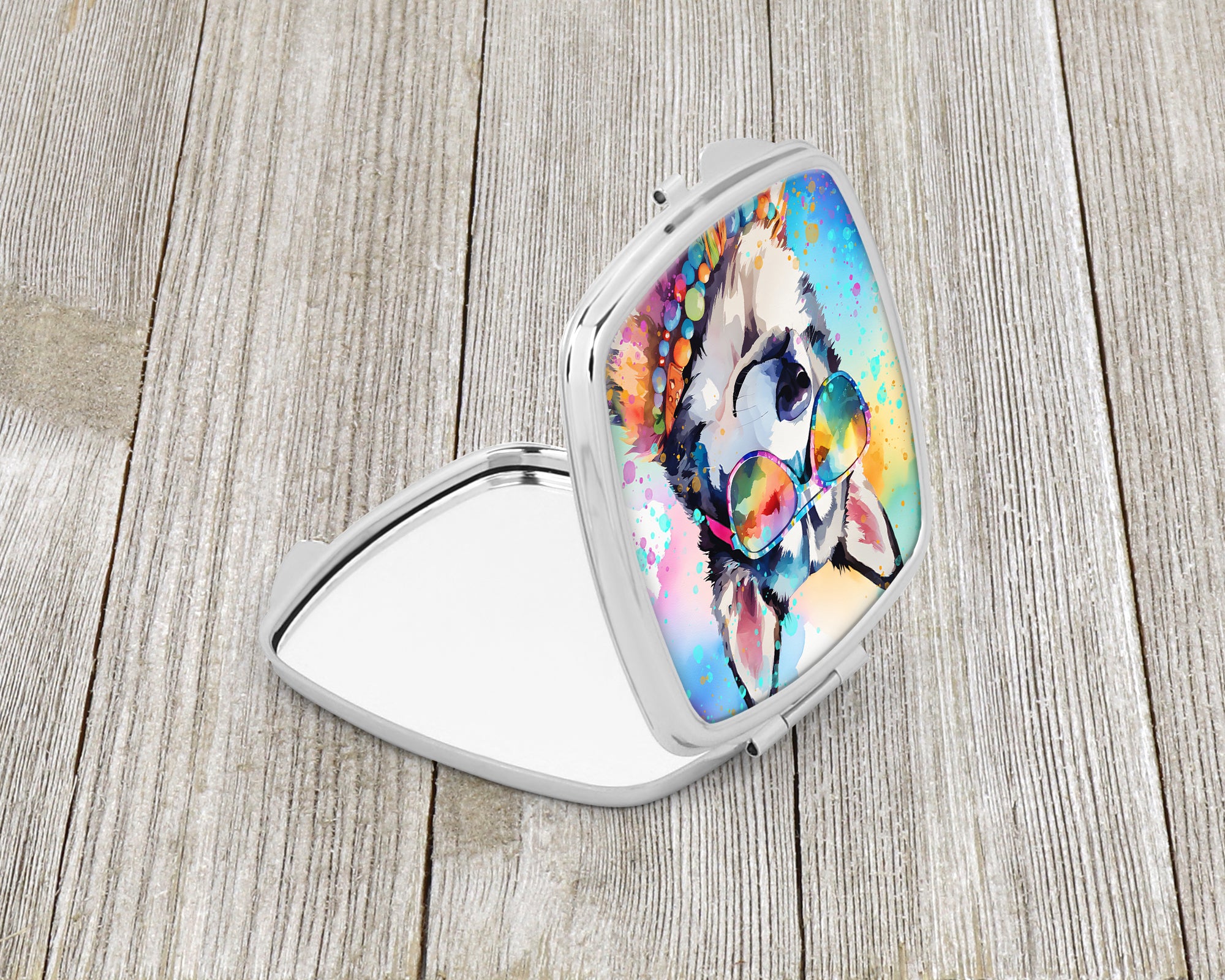 Buy this Siberian Husky Hippie Dawg Compact Mirror