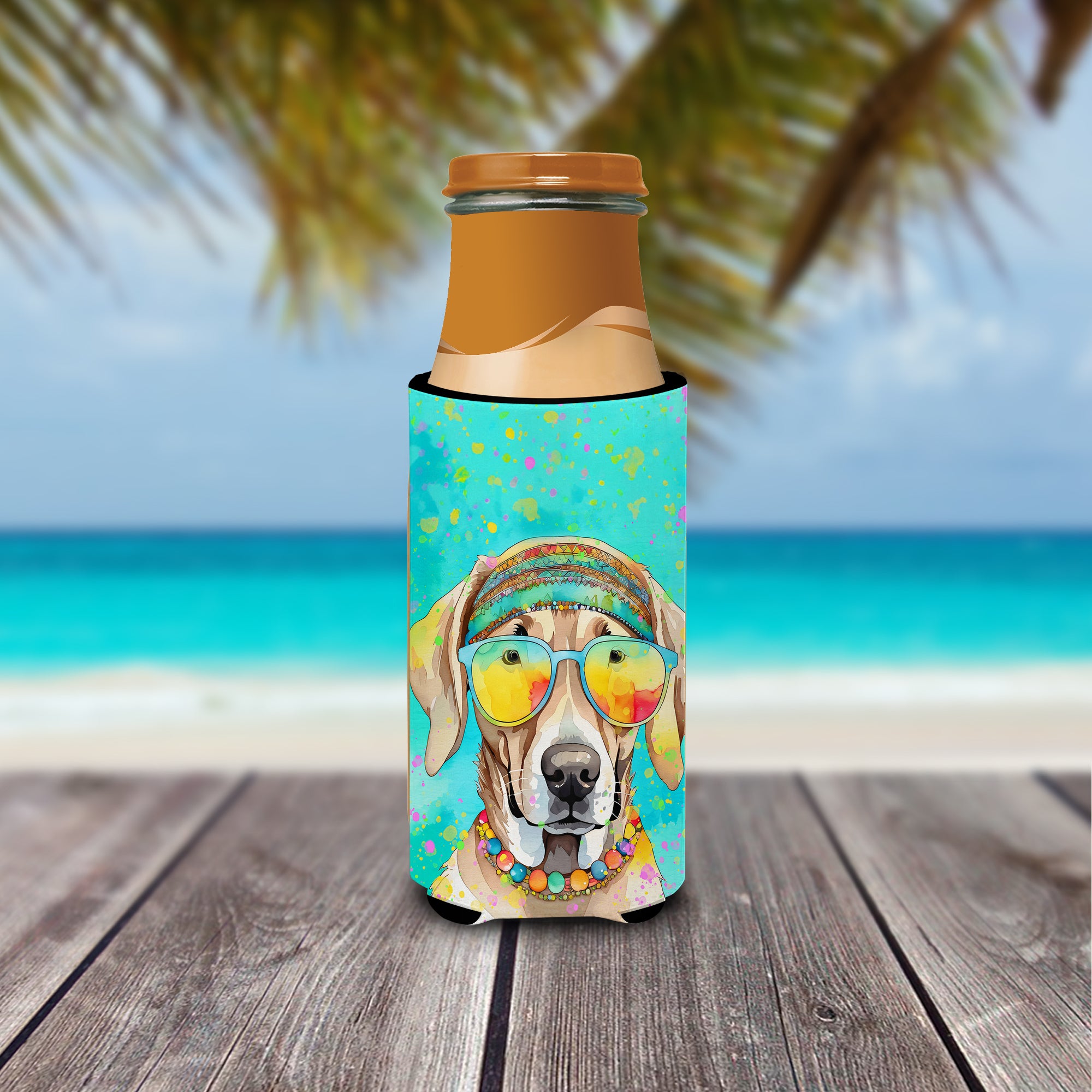 Weimaraner Hippie Dawg Hugger for Ultra Slim Cans