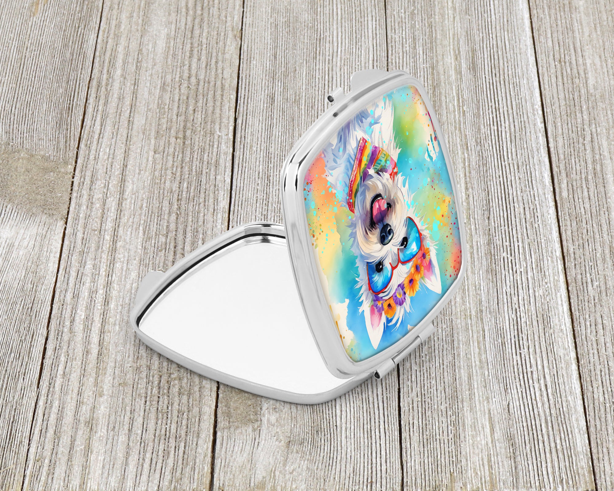 Westie Hippie Dawg Compact Mirror