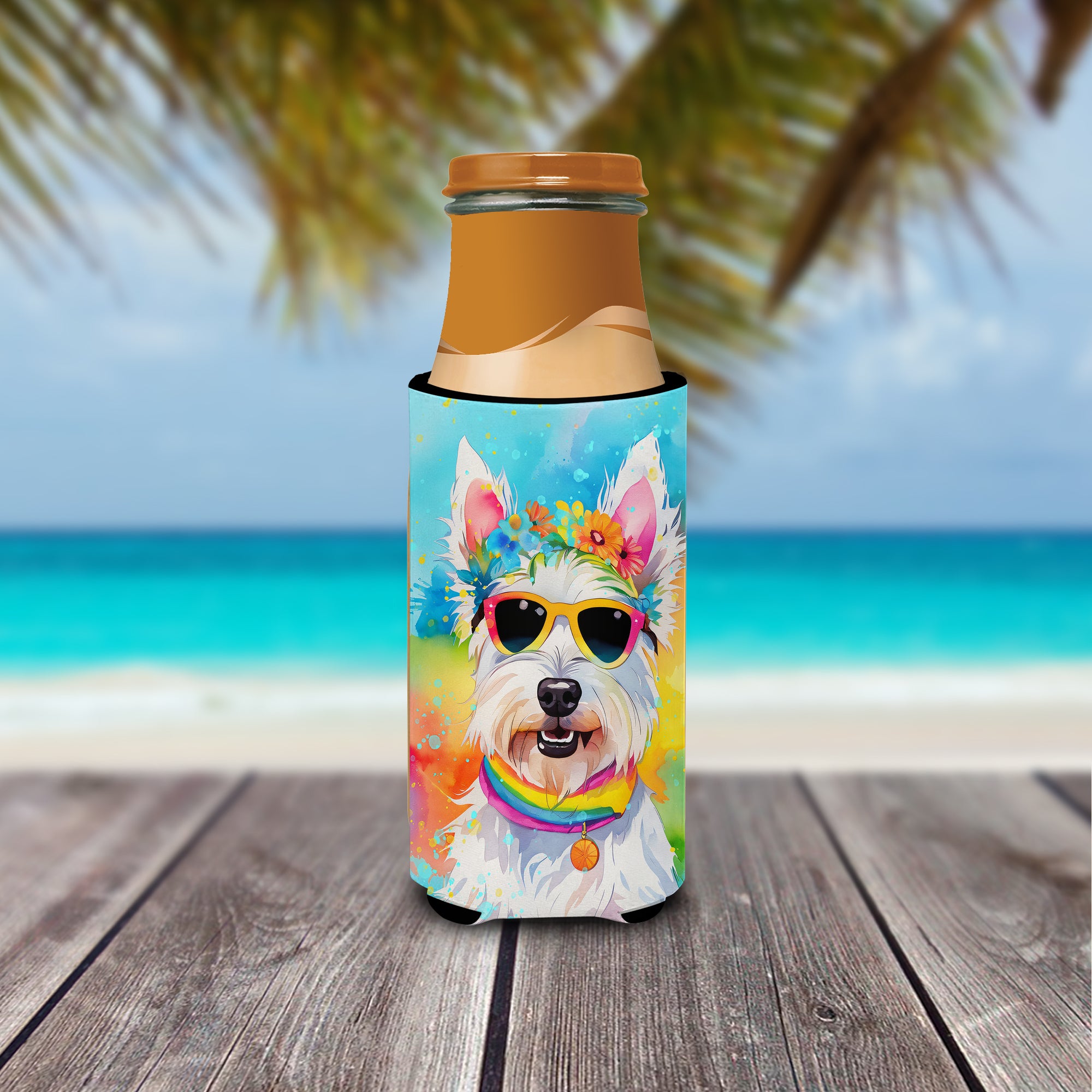 Westie Hippie Dawg Hugger for Ultra Slim Cans