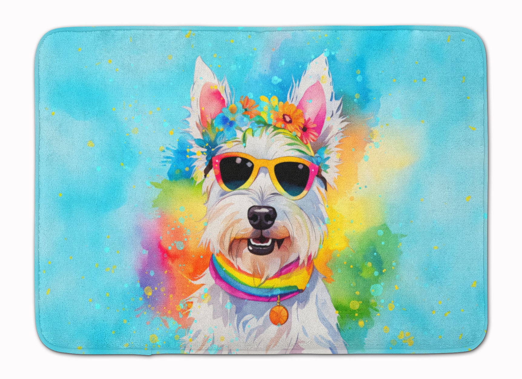 Buy this Westie Hippie Dawg Memory Foam Kitchen Mat