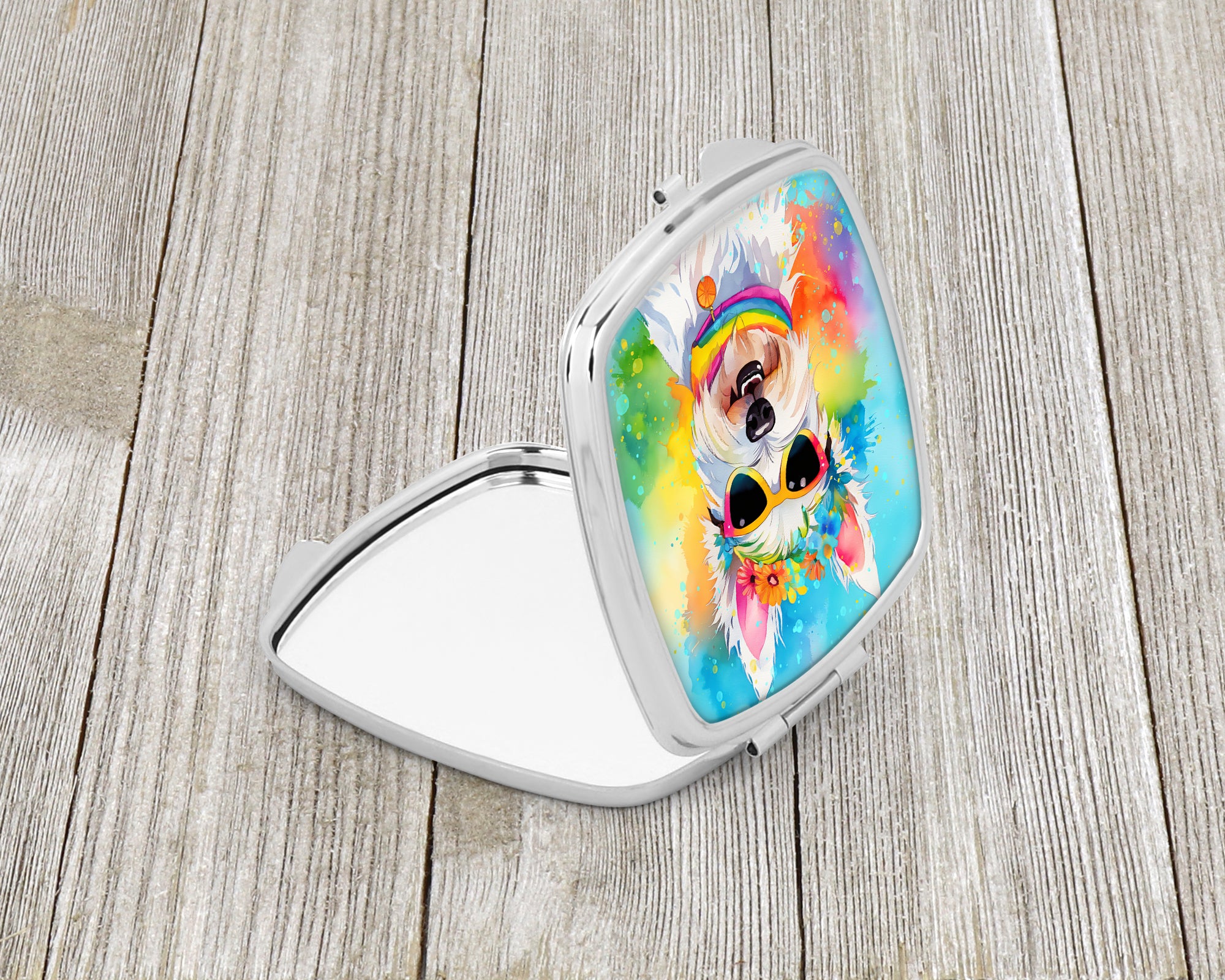 Westie Hippie Dawg Compact Mirror