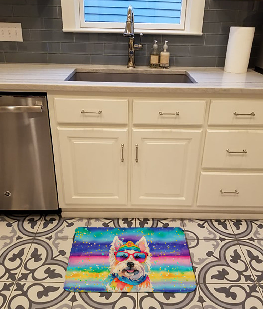 Buy this Westie Hippie Dawg Memory Foam Kitchen Mat