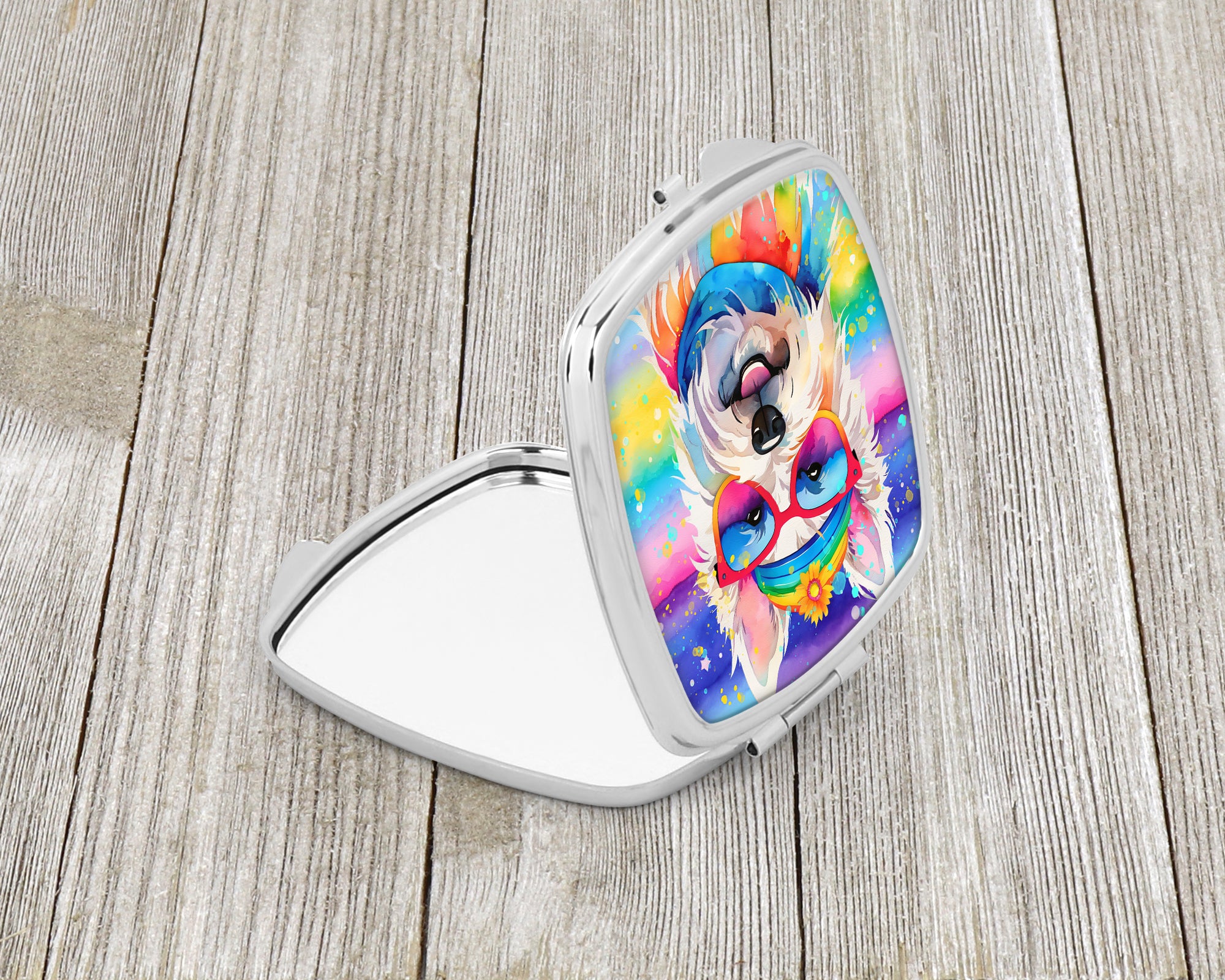 Westie Hippie Dawg Compact Mirror