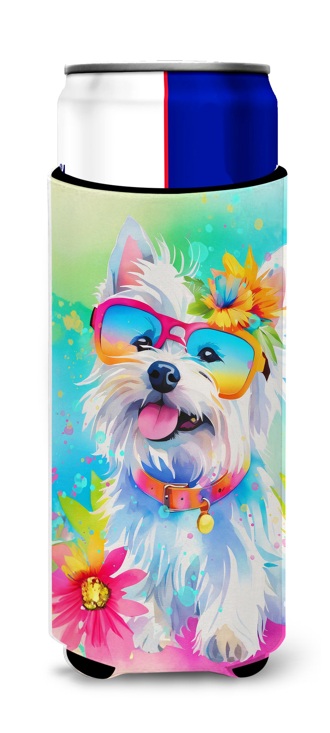 Buy this Westie Hippie Dawg Hugger for Ultra Slim Cans