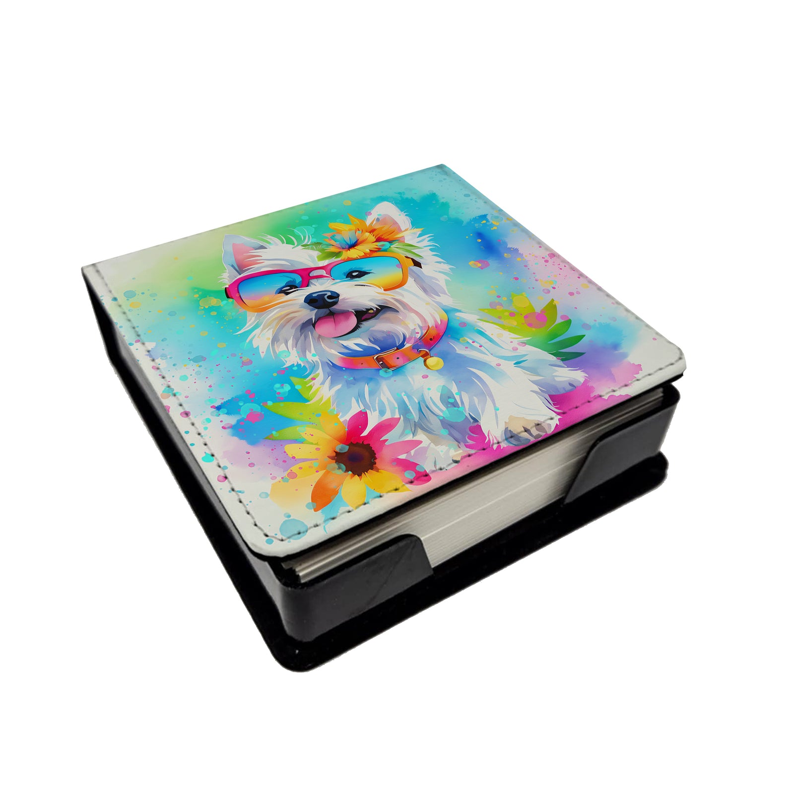 Buy this Westie Hippie Dawg PU Leather Note Paper Holder