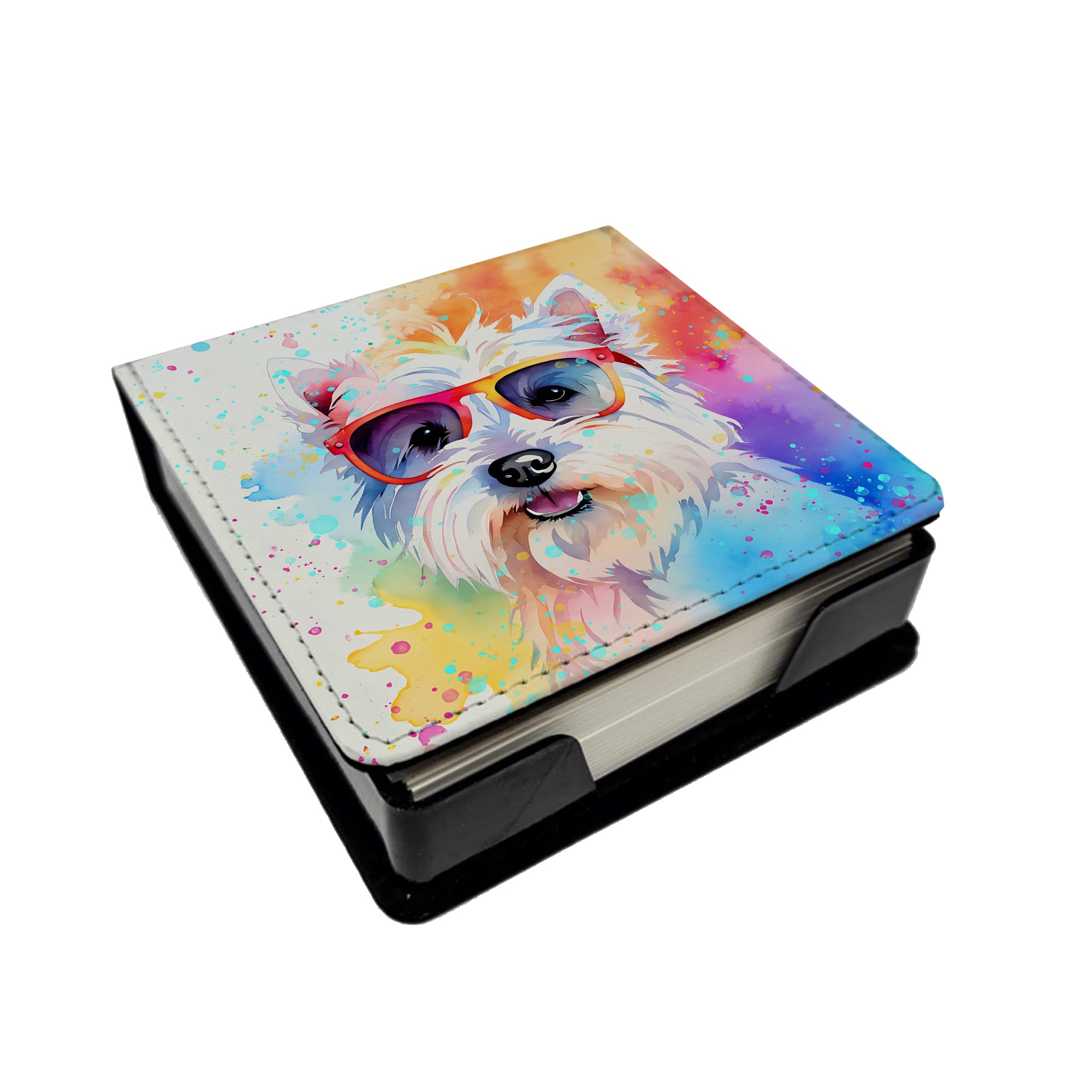 Buy this Westie Hippie Dawg PU Leather Note Paper Holder