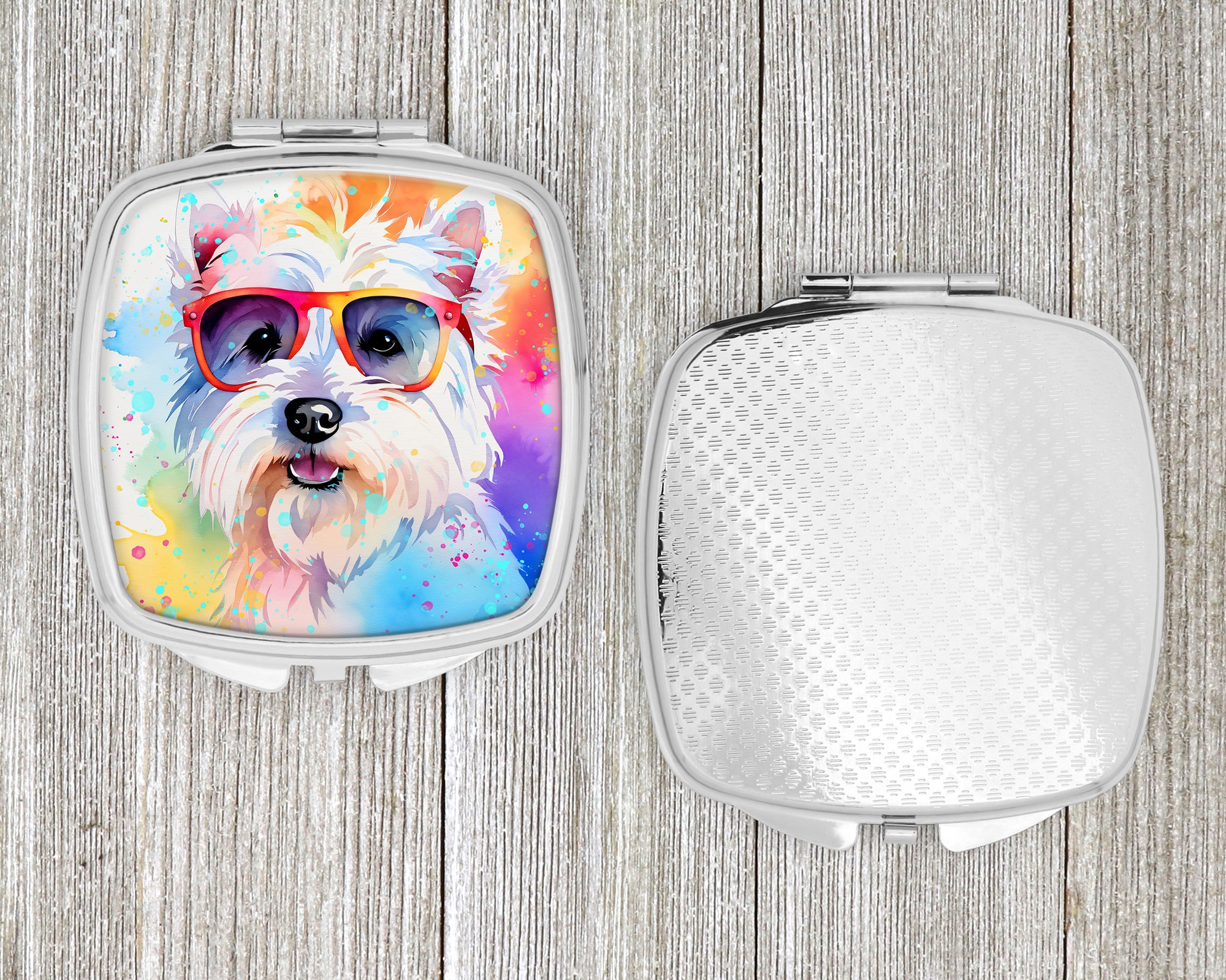 Westie Hippie Dawg Compact Mirror