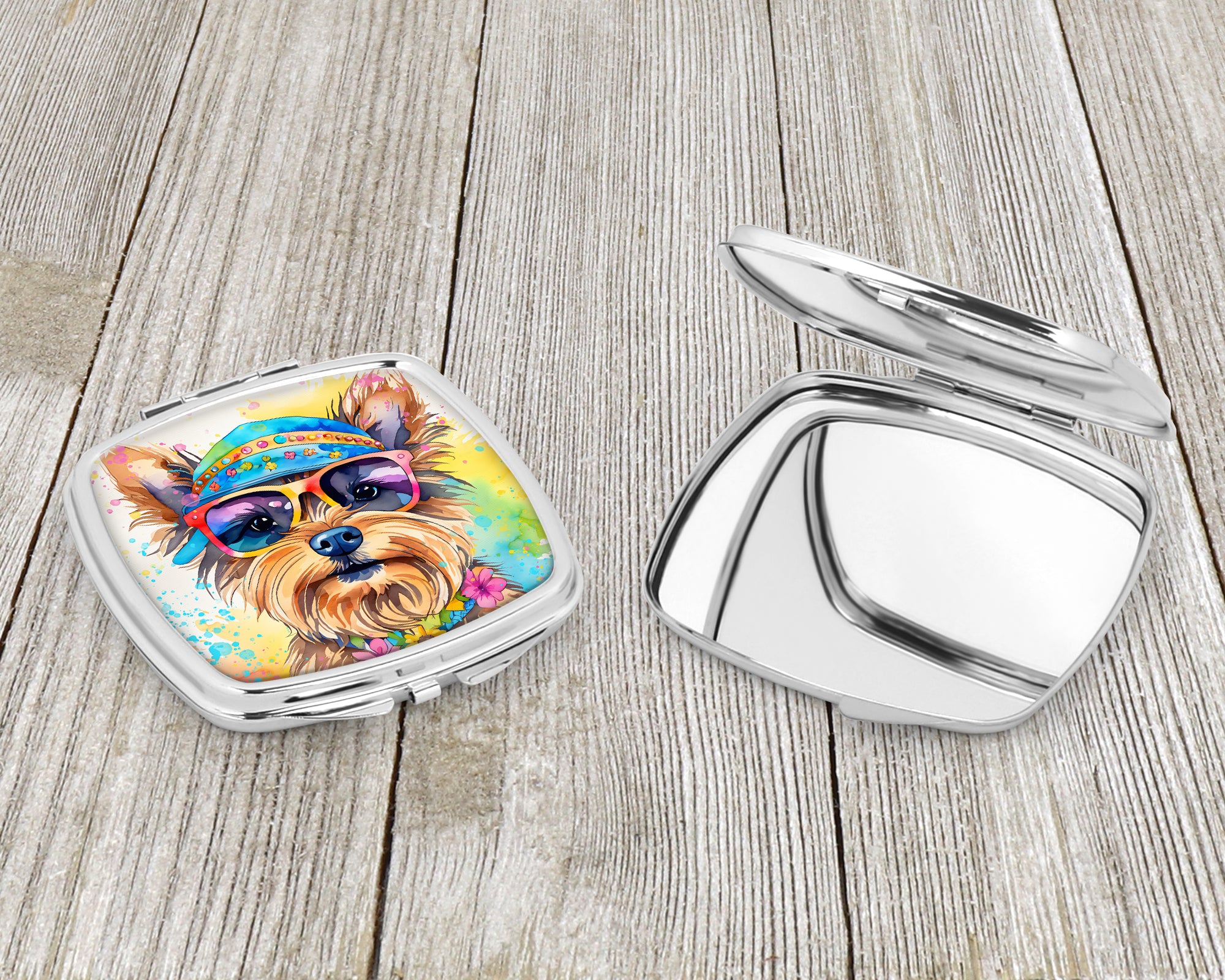 Yorkshire Terrier Hippie Dawg Compact Mirror