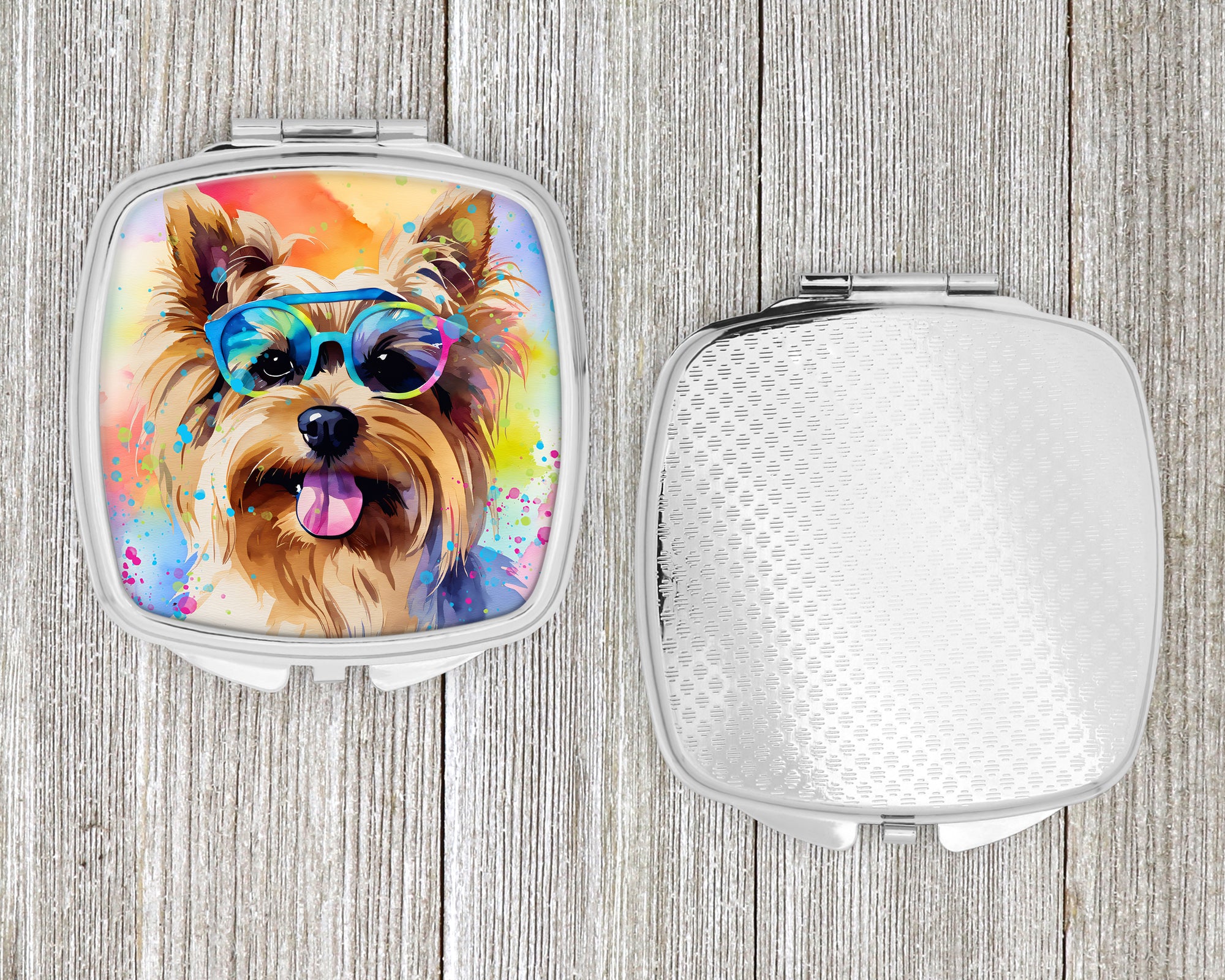 Yorkshire Terrier Hippie Dawg Compact Mirror